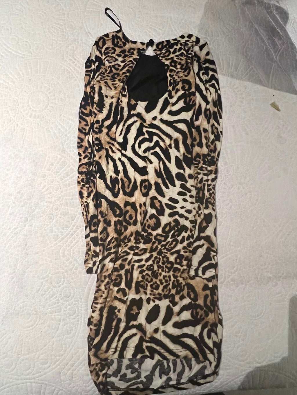 Long sleeve leopard print dress