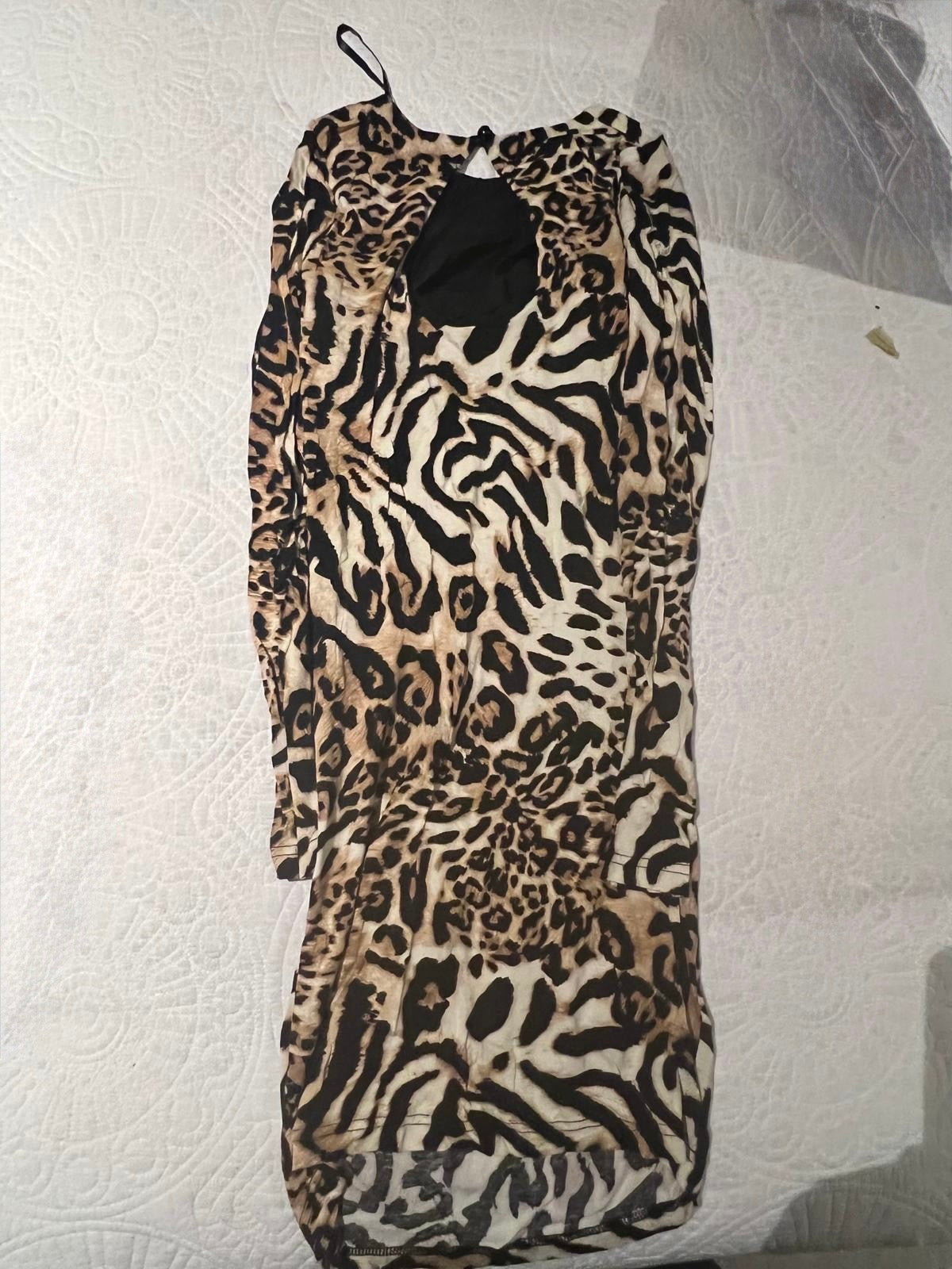 Long sleeve leopard print dress
