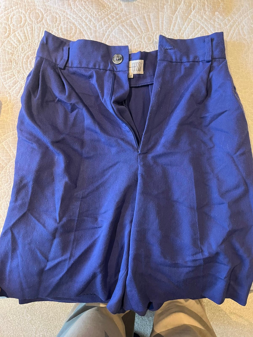 High waisted purple shorts