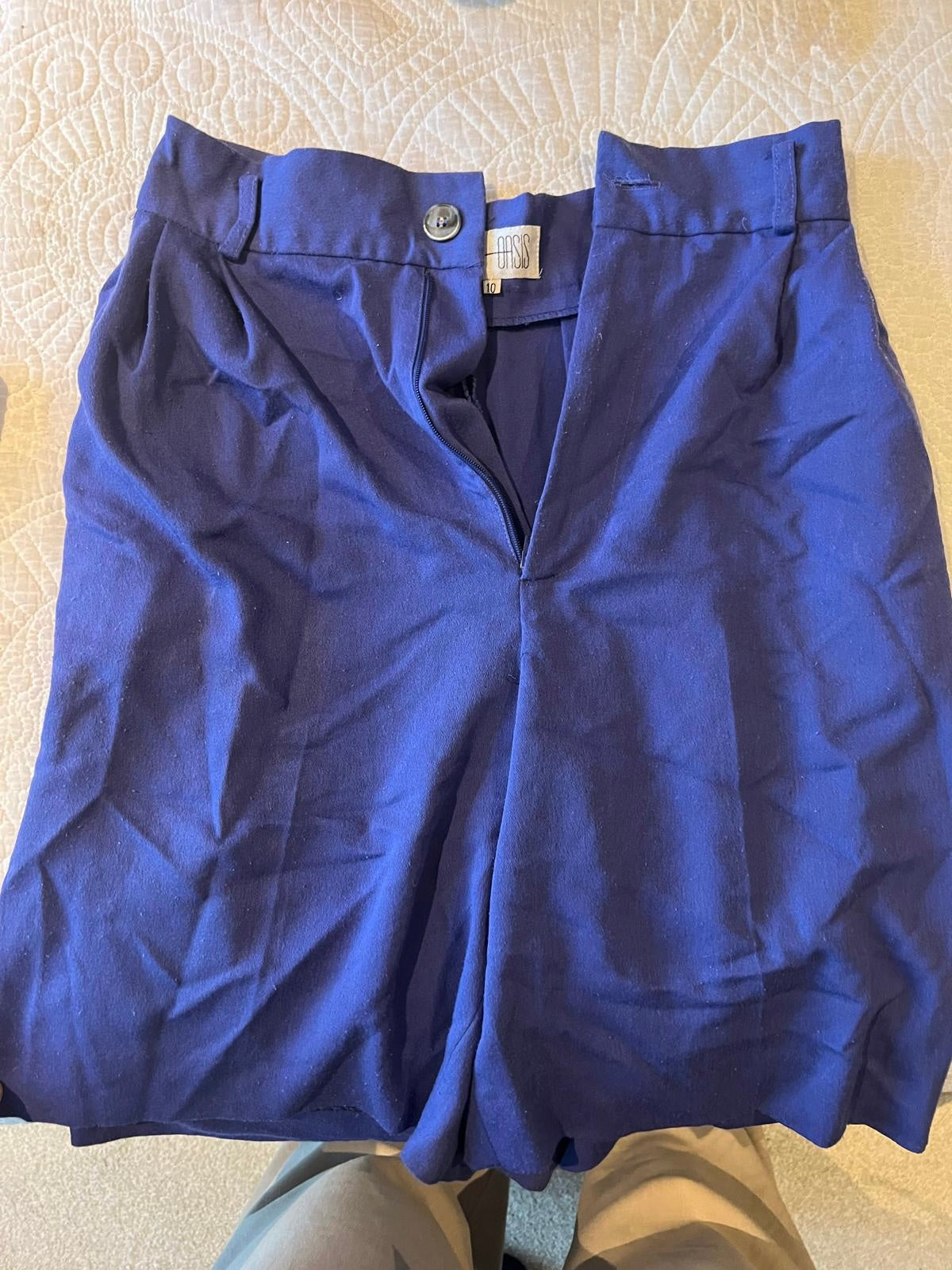 High waisted purple shorts