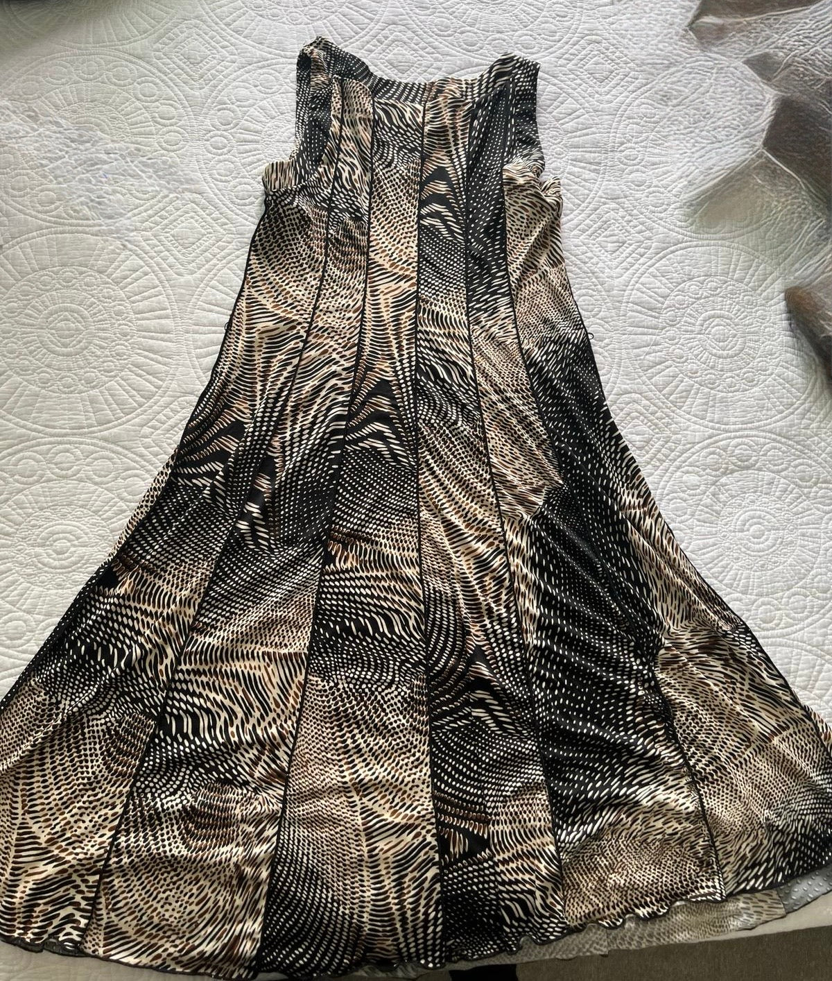 Black/nude midi dress
