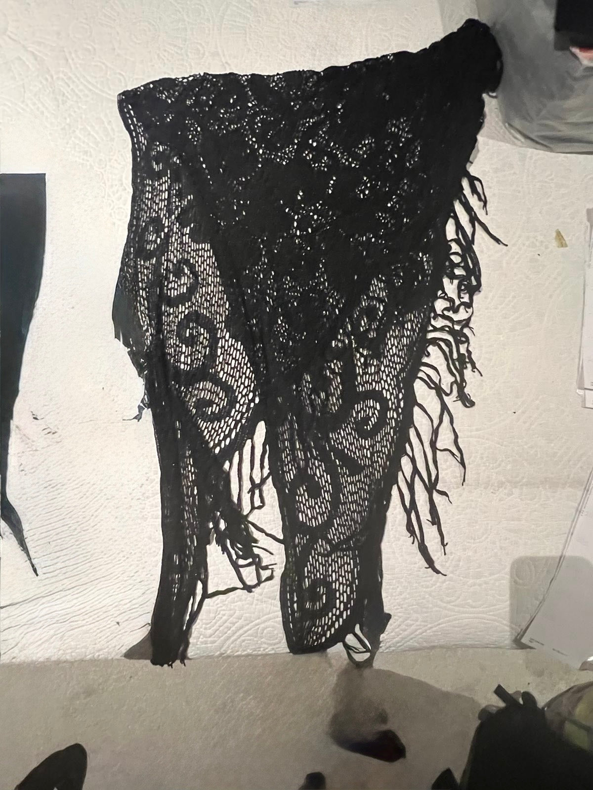 Black crochet cover up