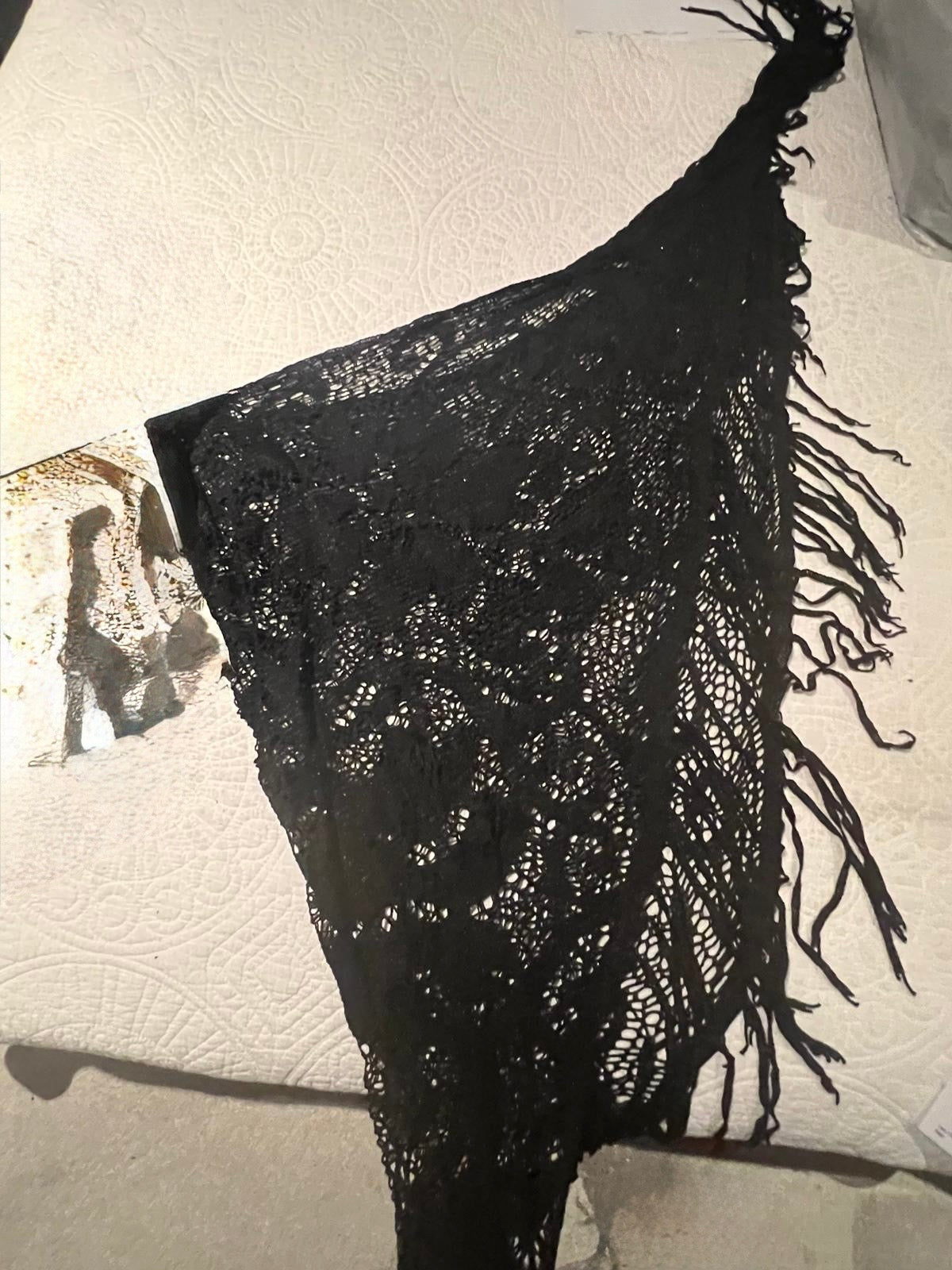 Black crochet cover up