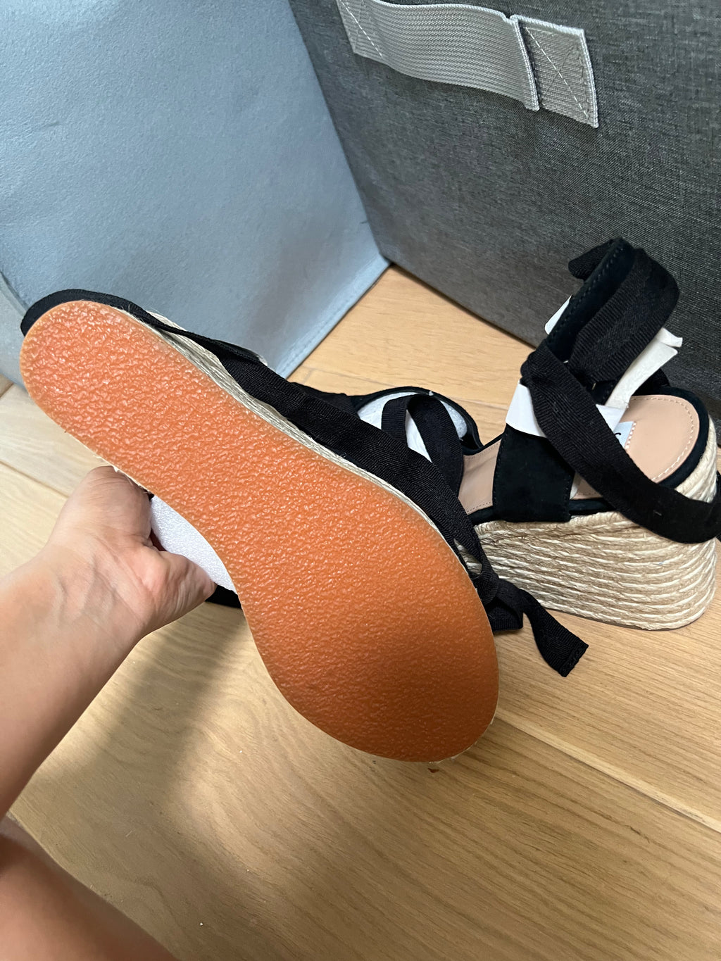 Steve Madden Black, woven wedge heels