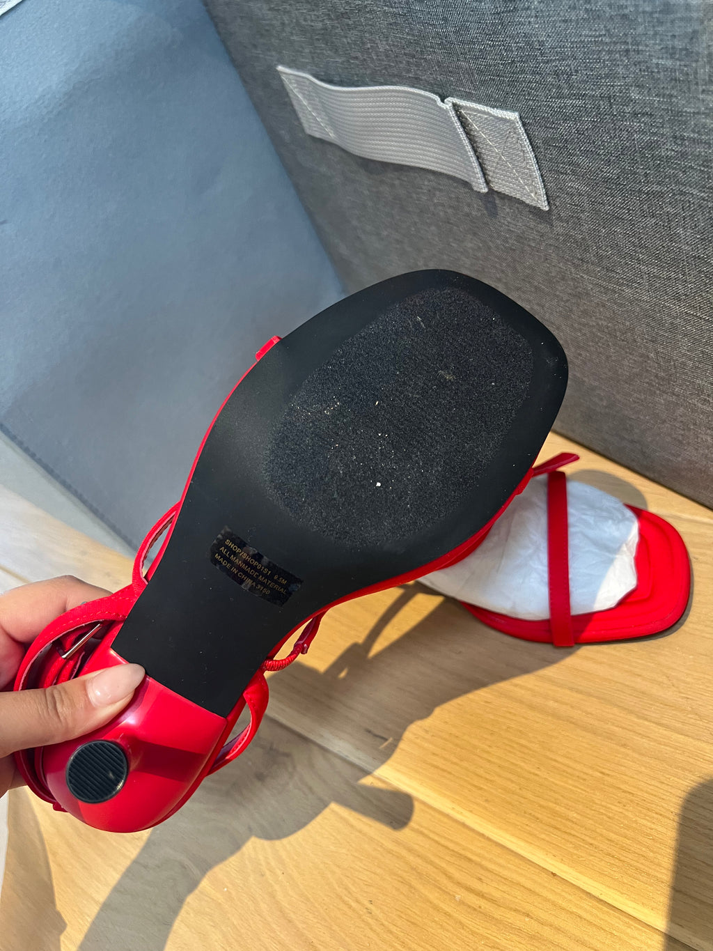 Red Steve Madden strappy heels