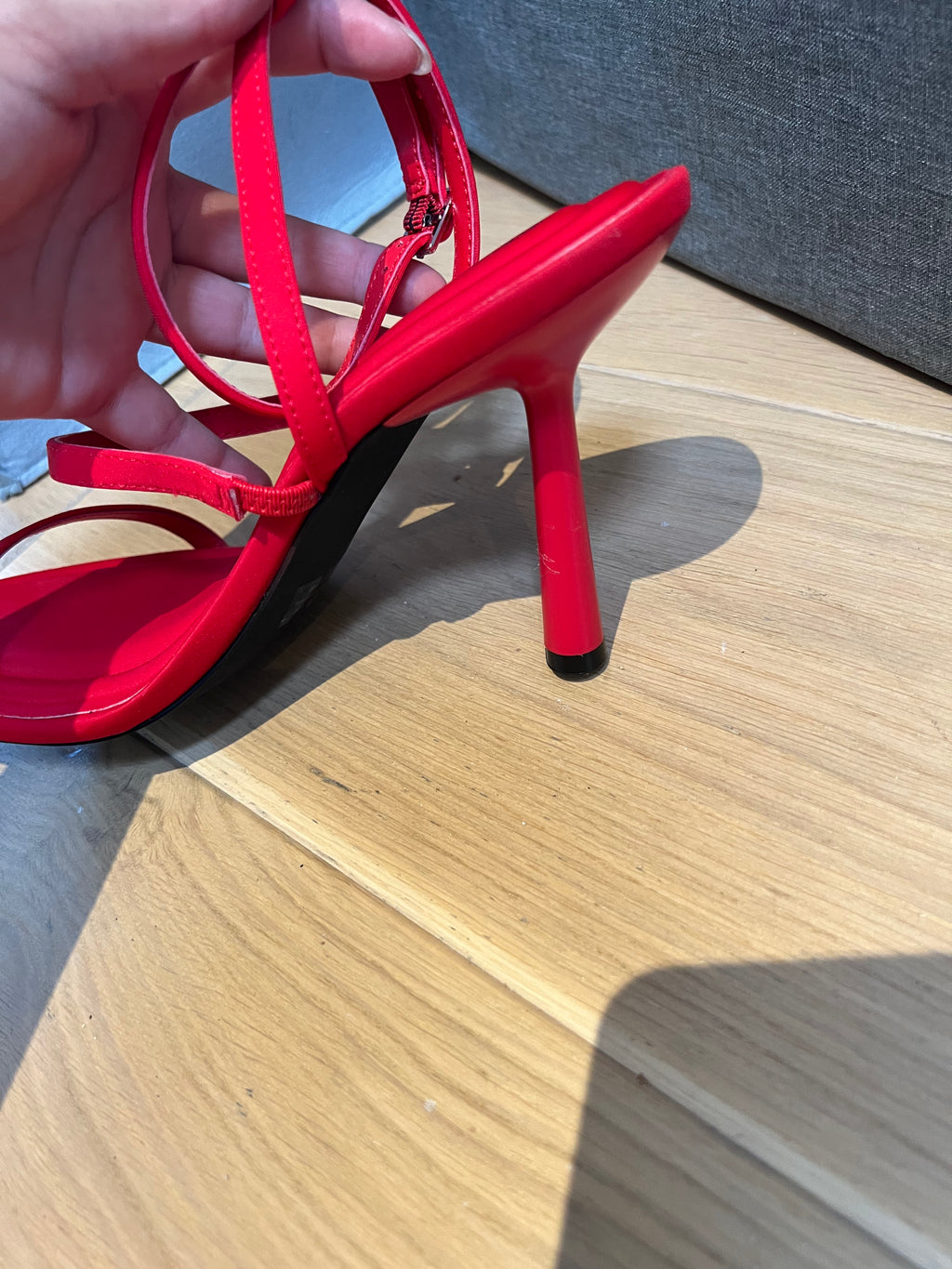 Red Steve Madden strappy heels