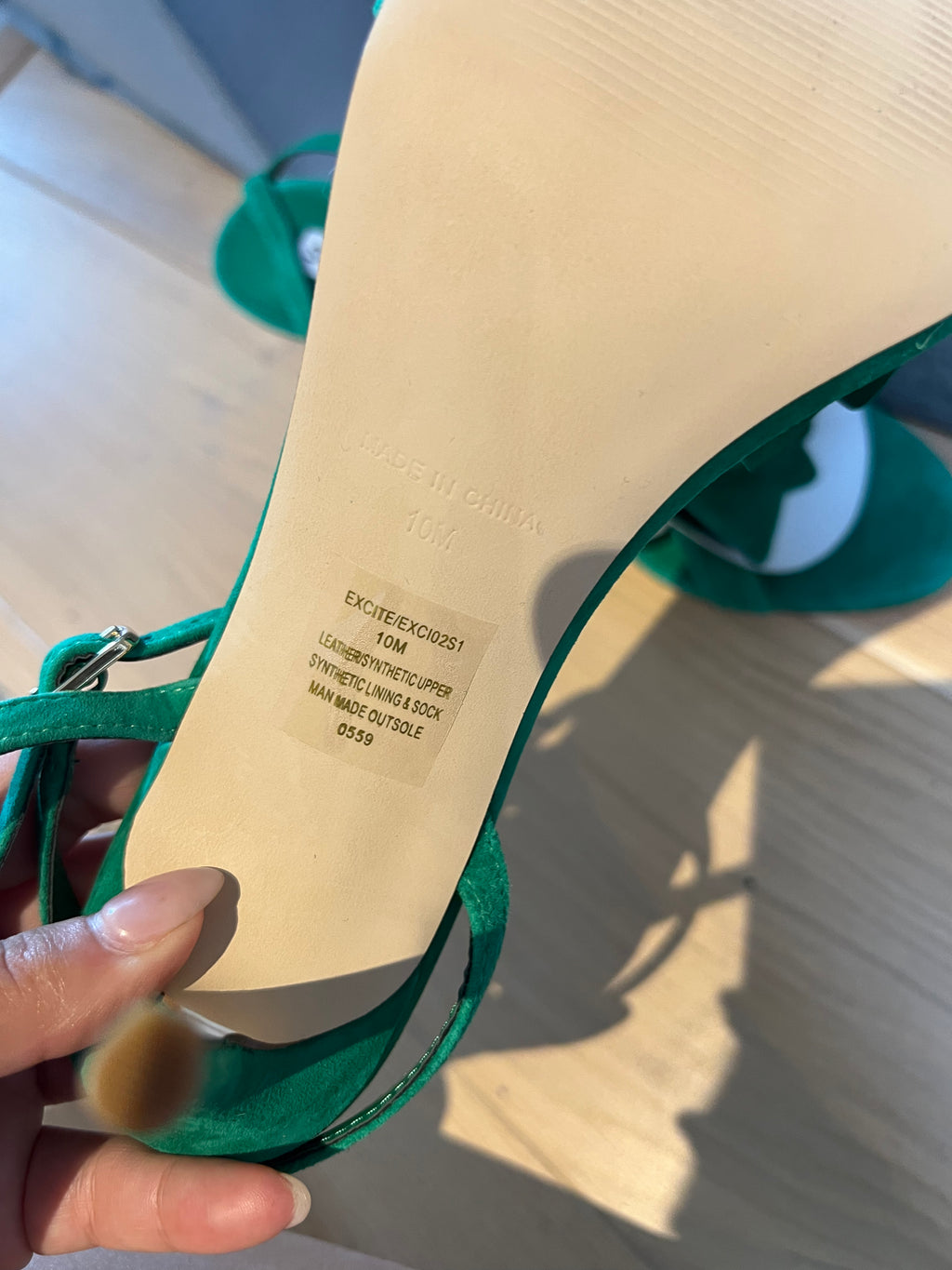 Green Steve Madden open toe heels