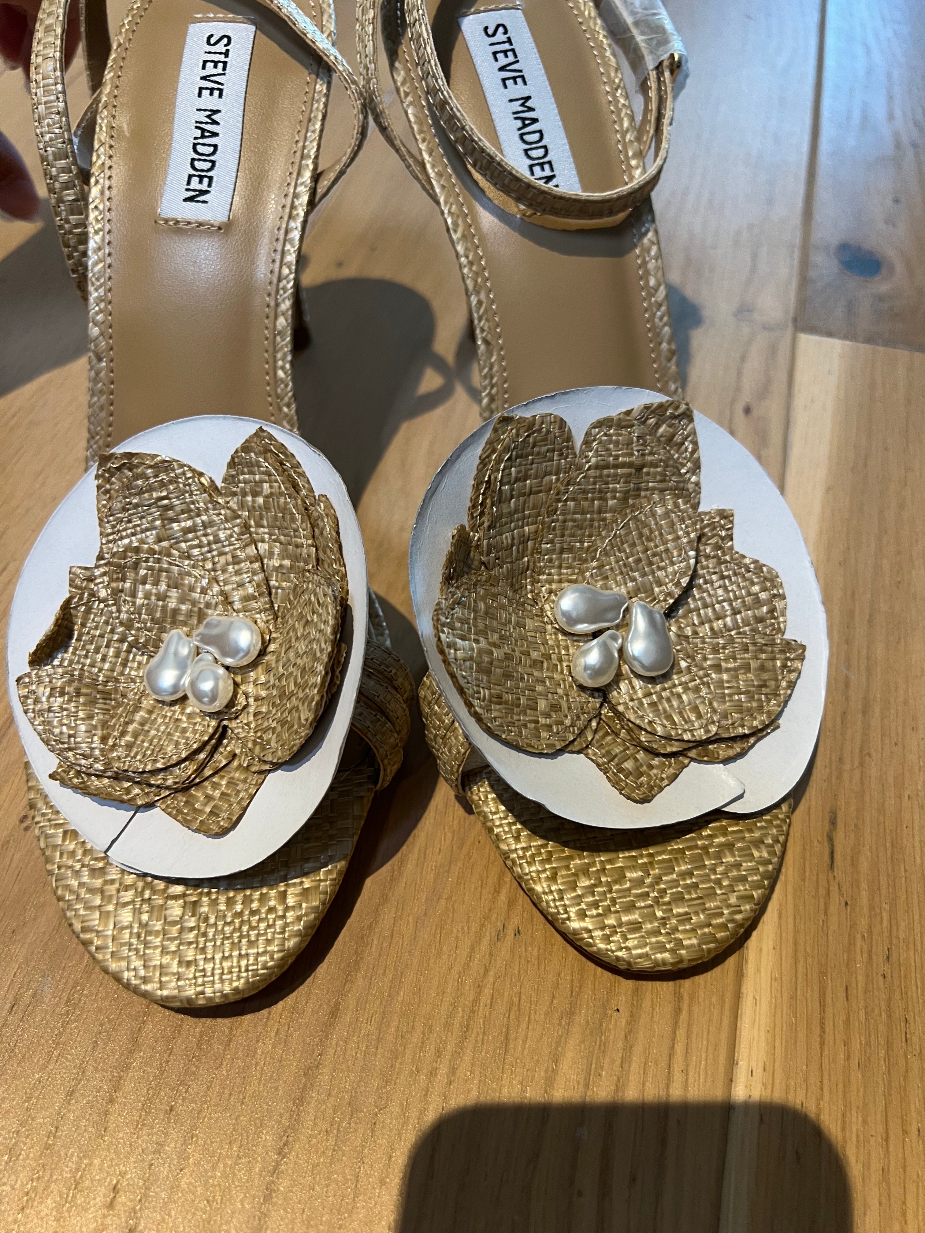 Woven Steve Madden open toe heels
