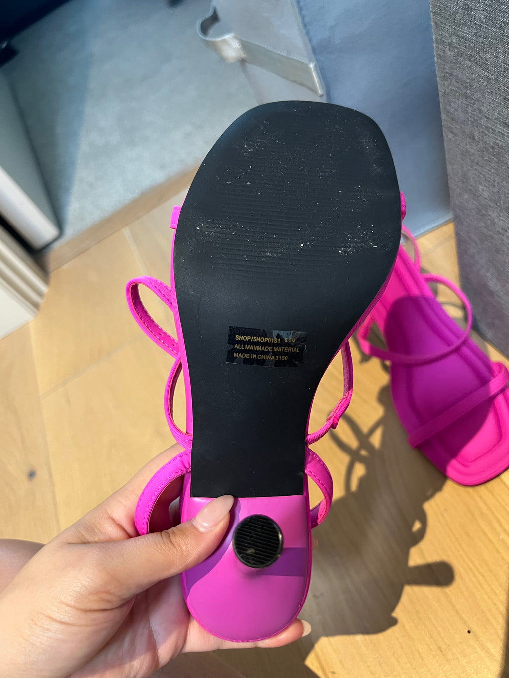Pink Steve Madden heels, buckle strap