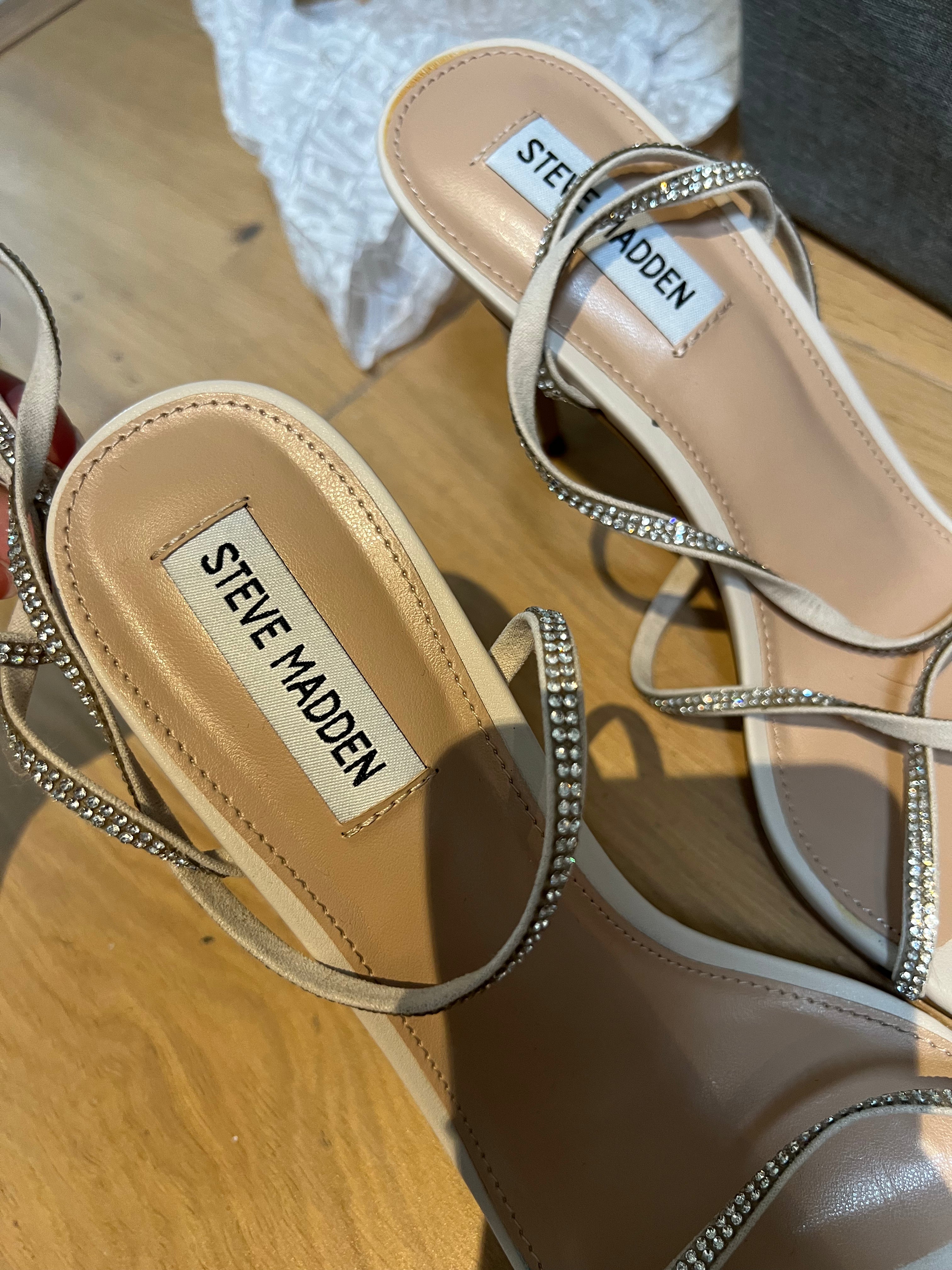 Steve Madden Nude heels, diamante straps
