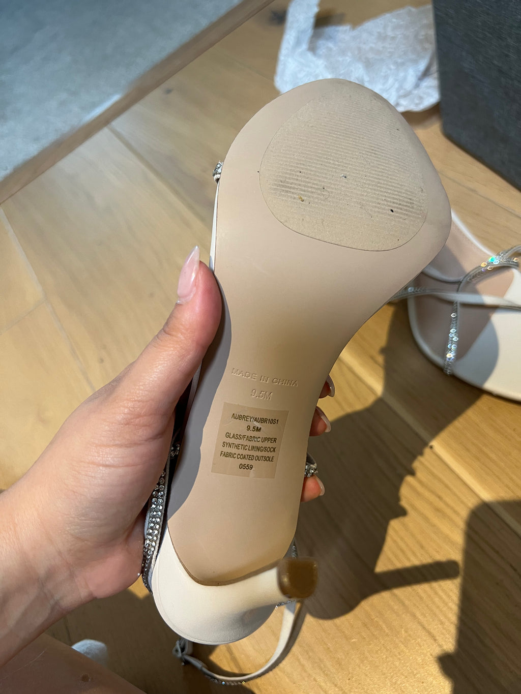 Steve Madden Nude heels, diamante straps
