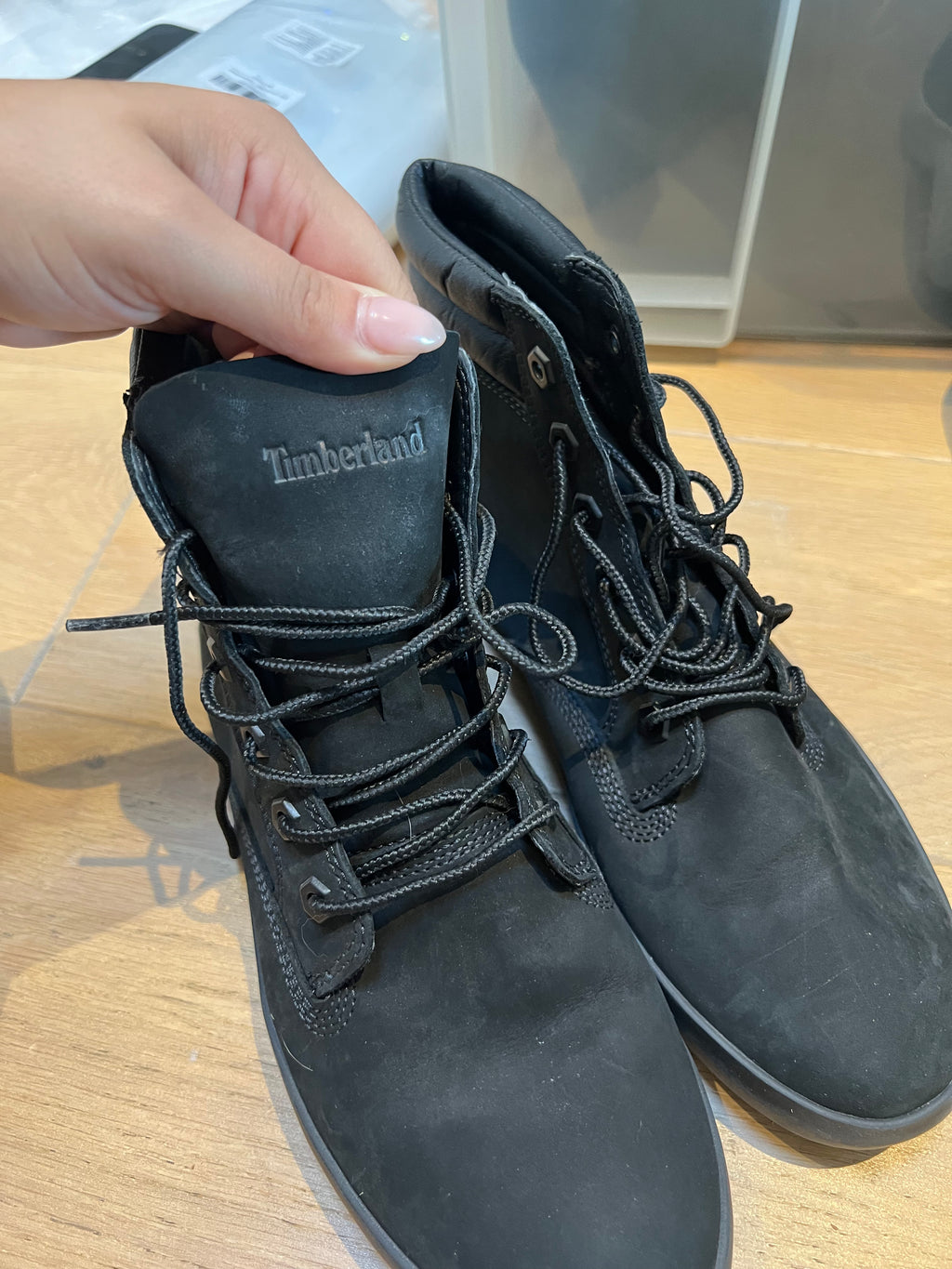 High top, Black Timberland trainers
