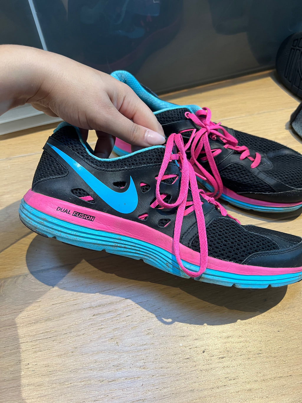 Black/Blue/Pink Nike Trainers, Dual Fusion
