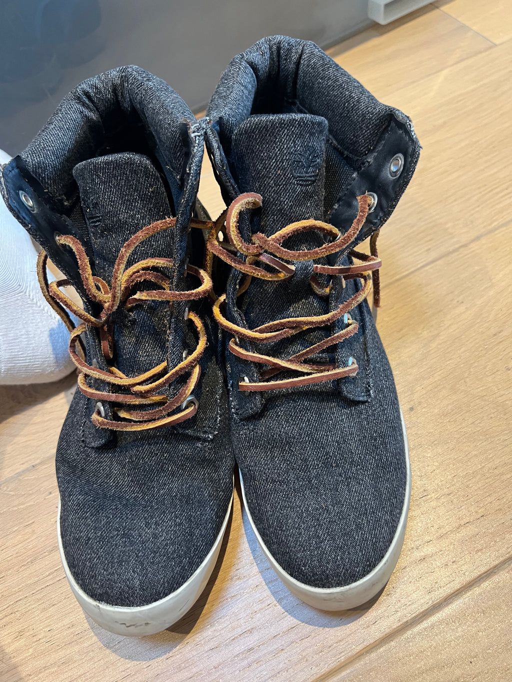 Grey denim Timberland Trainers