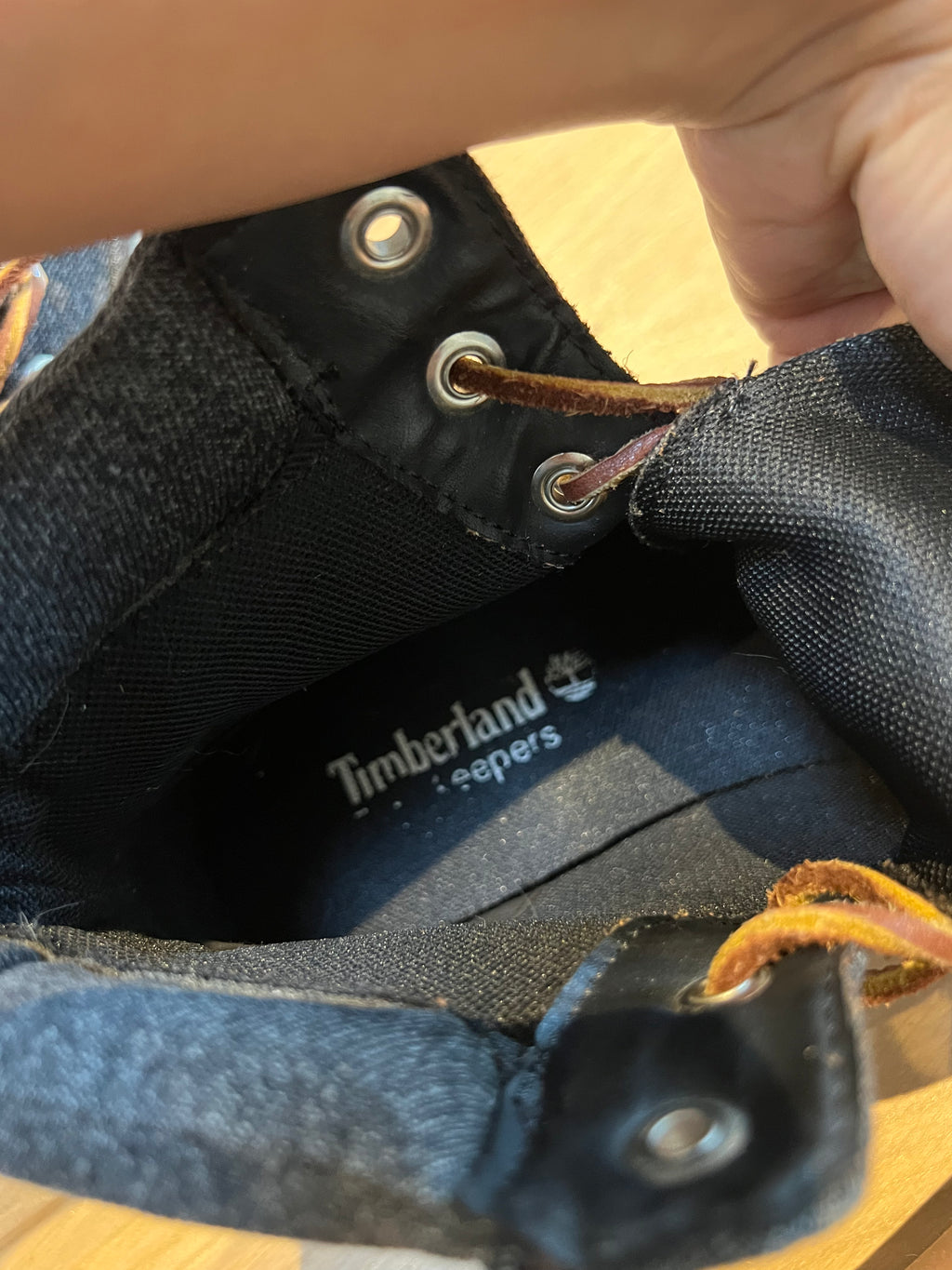 Grey denim Timberland Trainers
