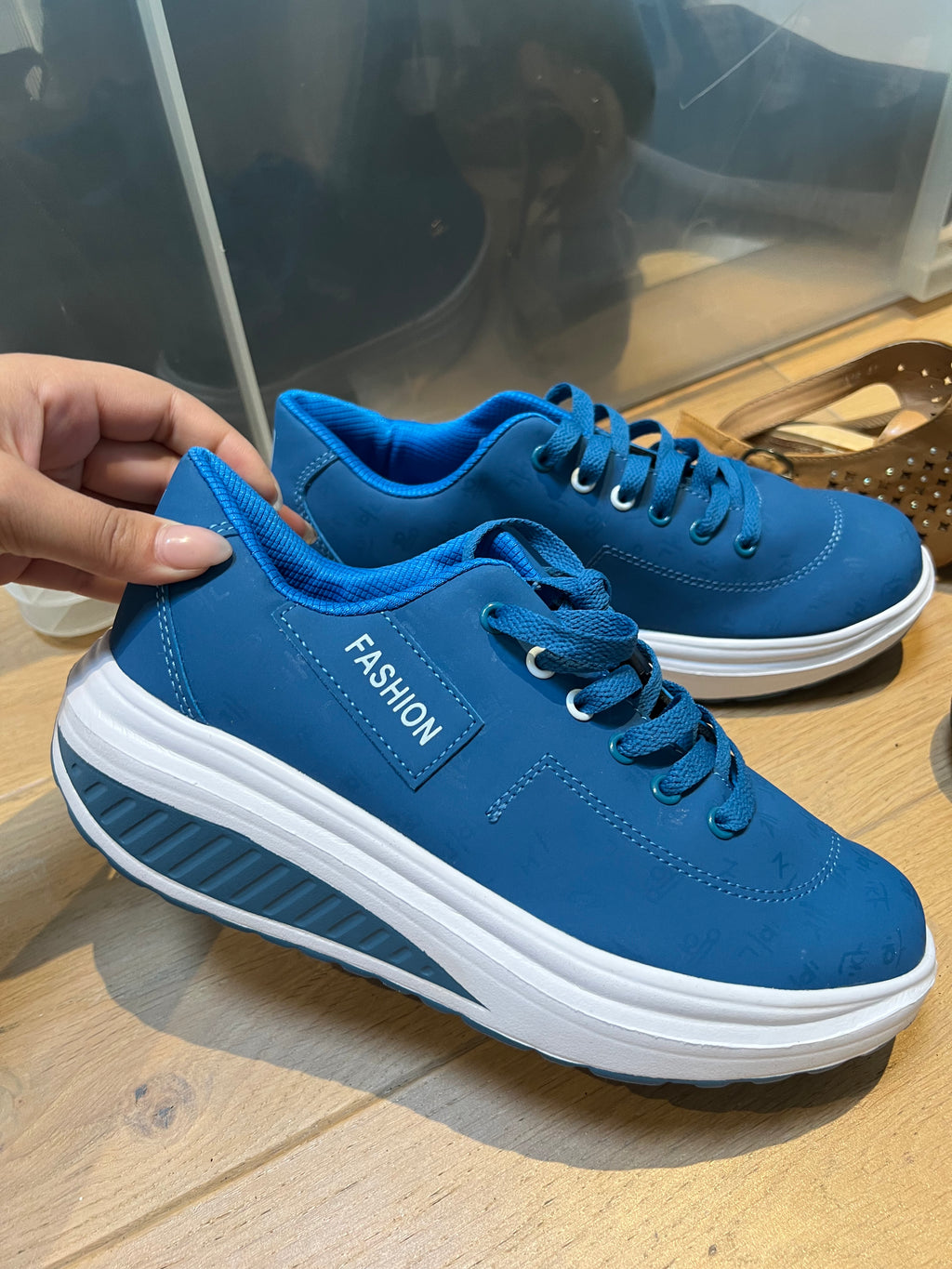 Blue/White Trainers