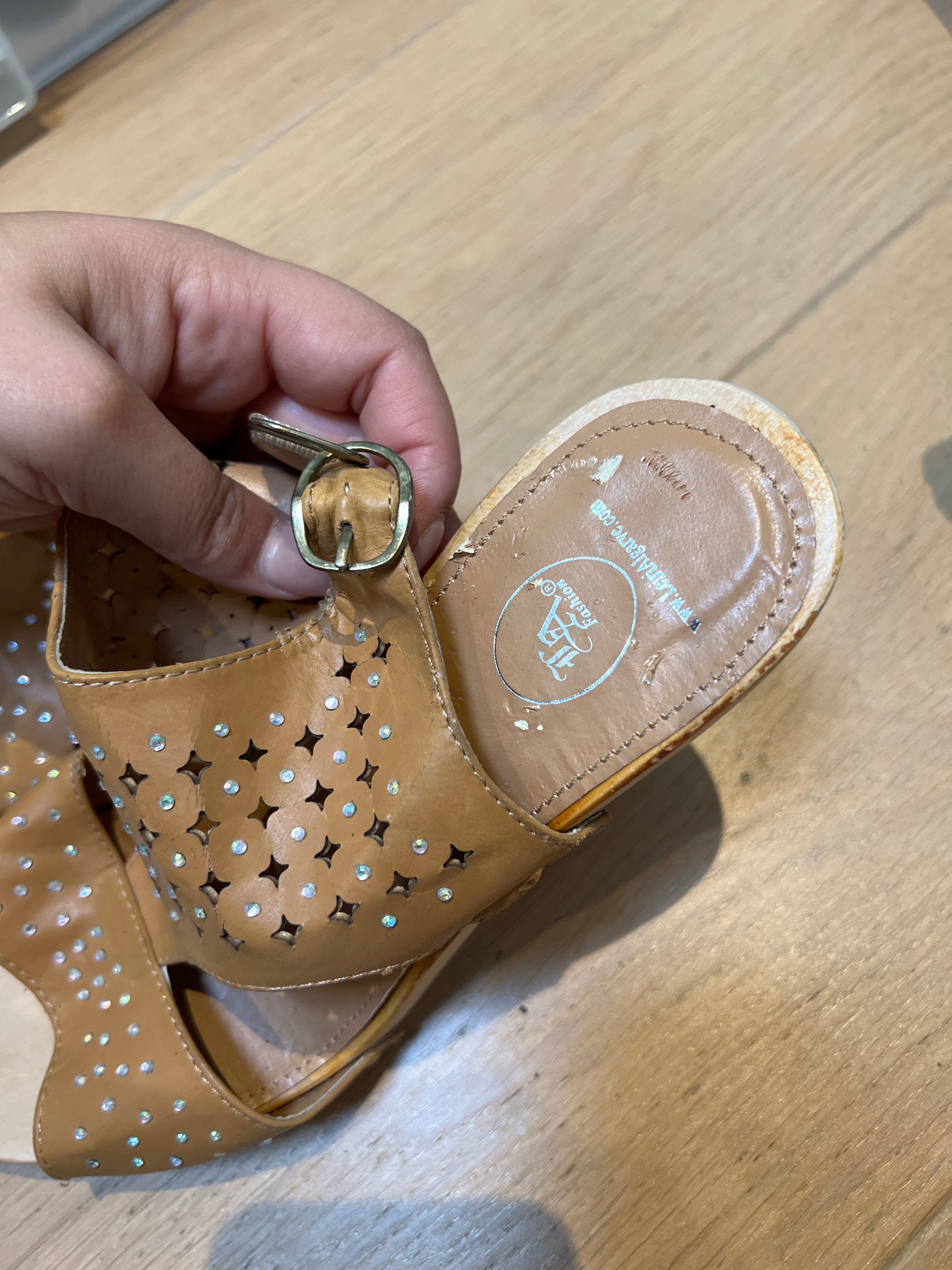 Brown, wooden heels