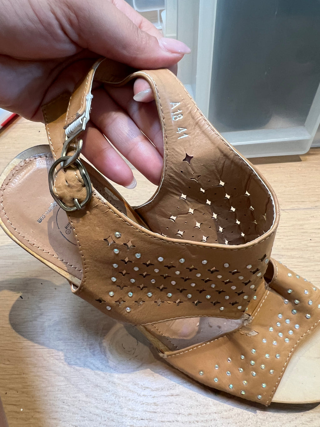 Brown, wooden heels