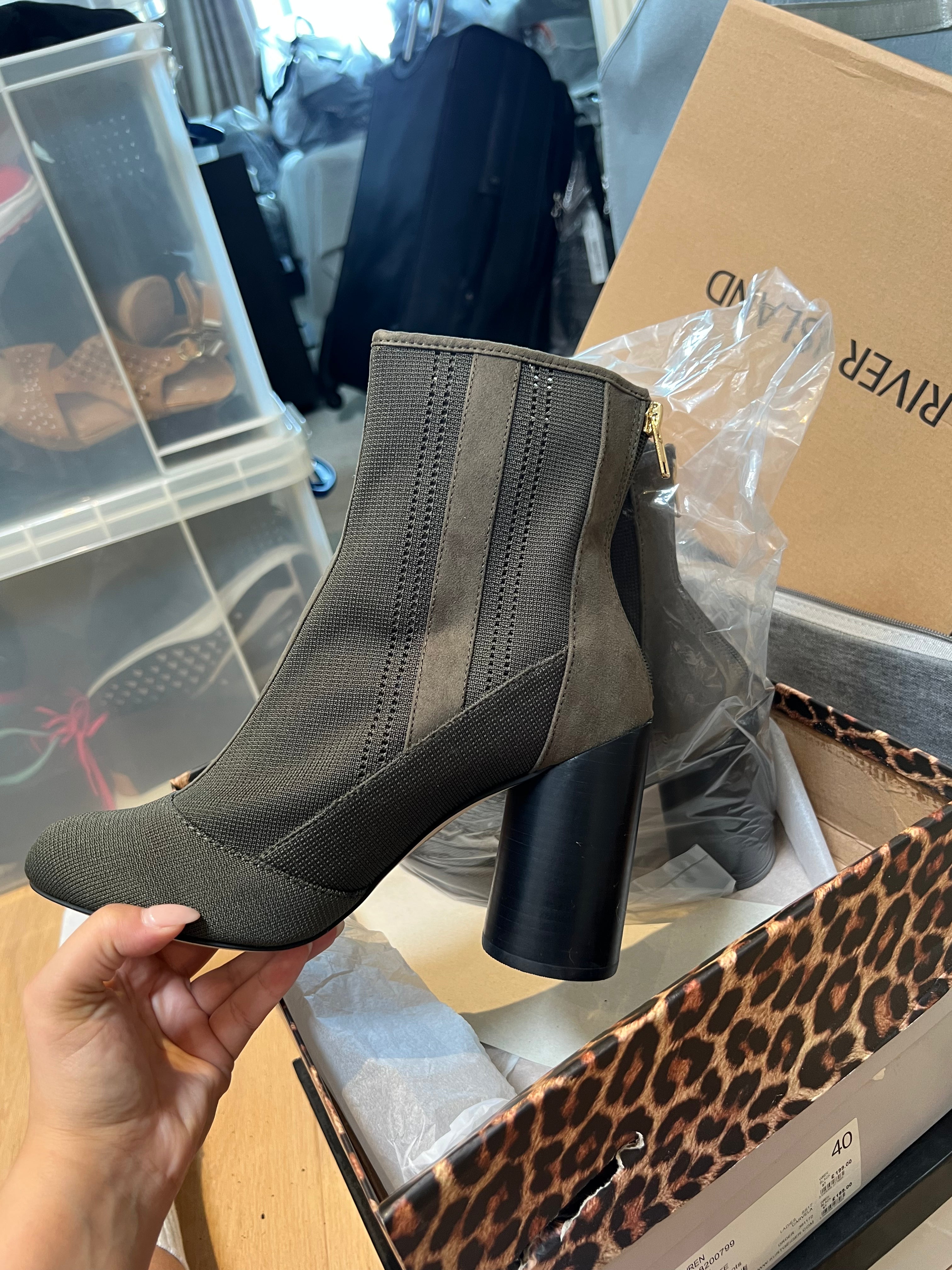 Sage Green Ankle Boot Heels