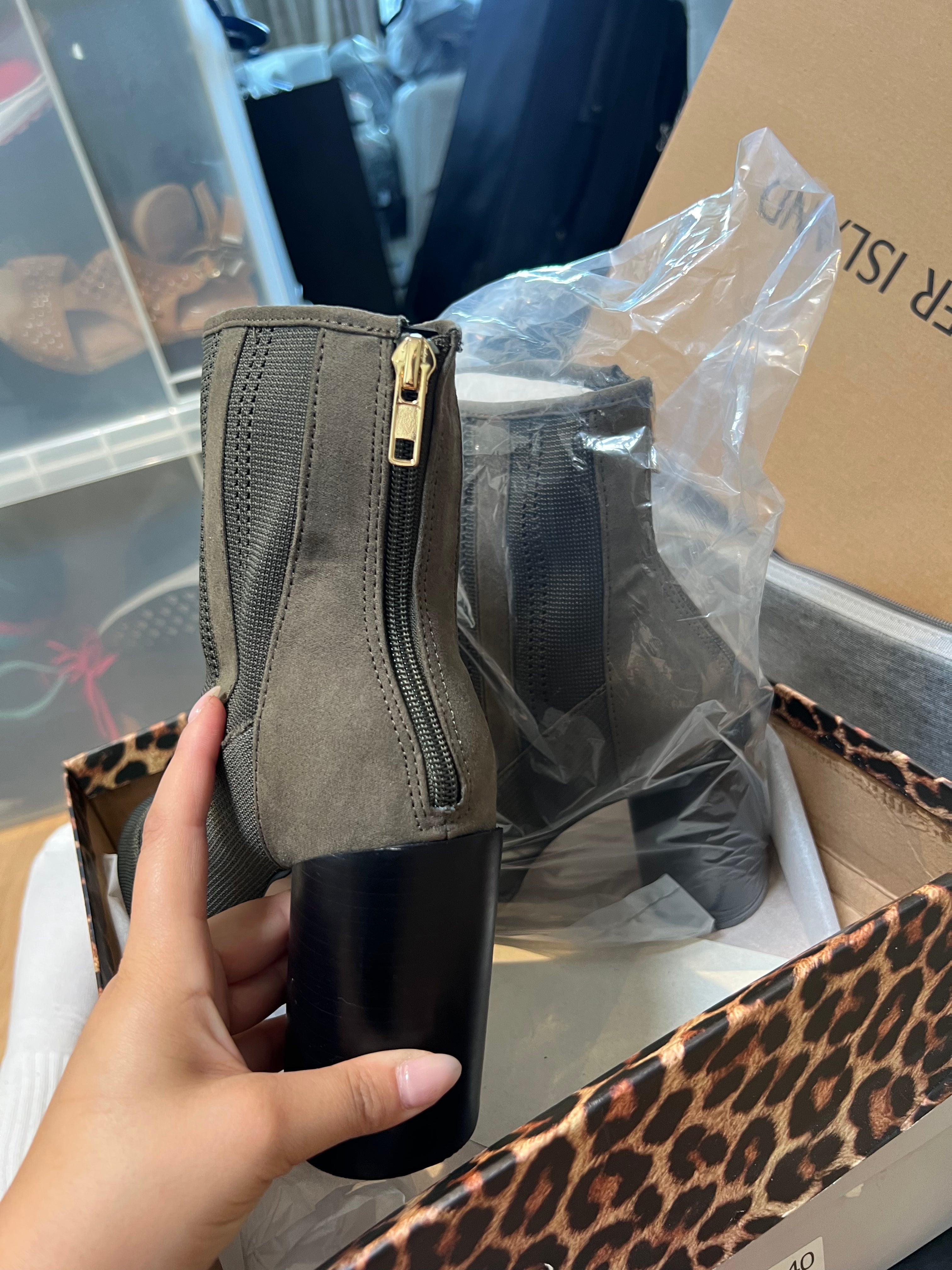 Sage Green Ankle Boot Heels