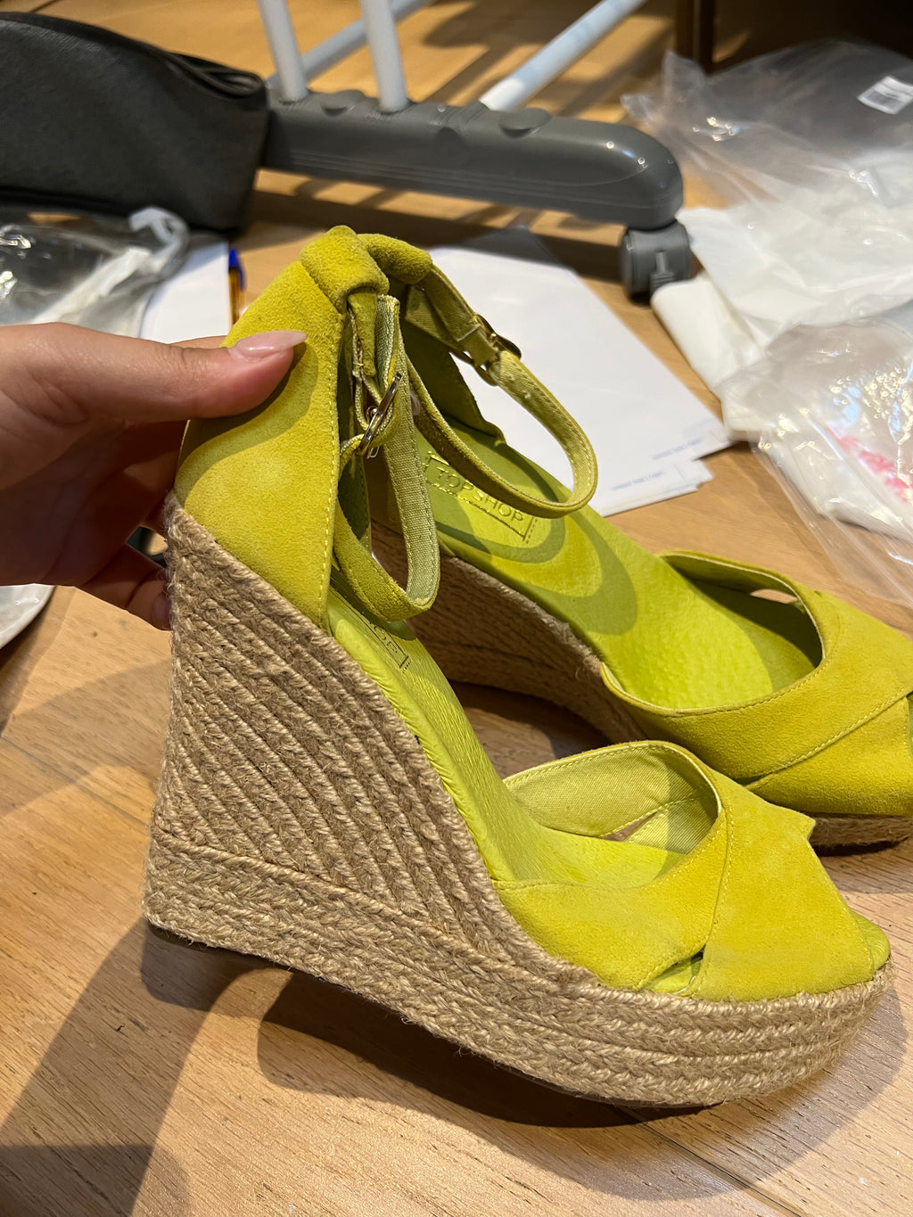 Woven wedge Lime Green Heels