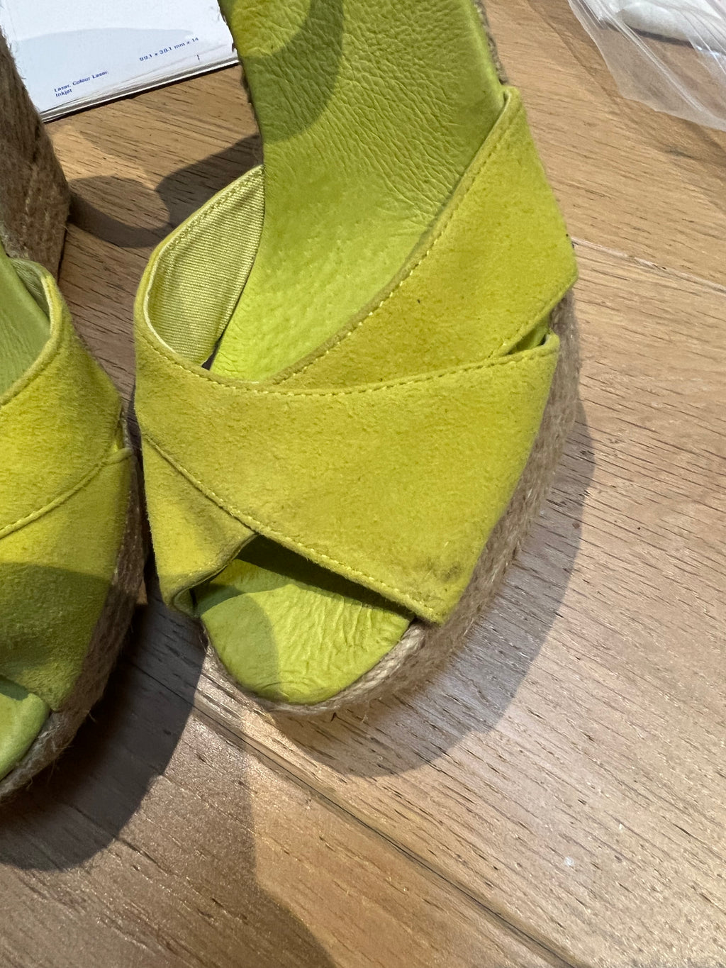 Woven wedge Lime Green Heels