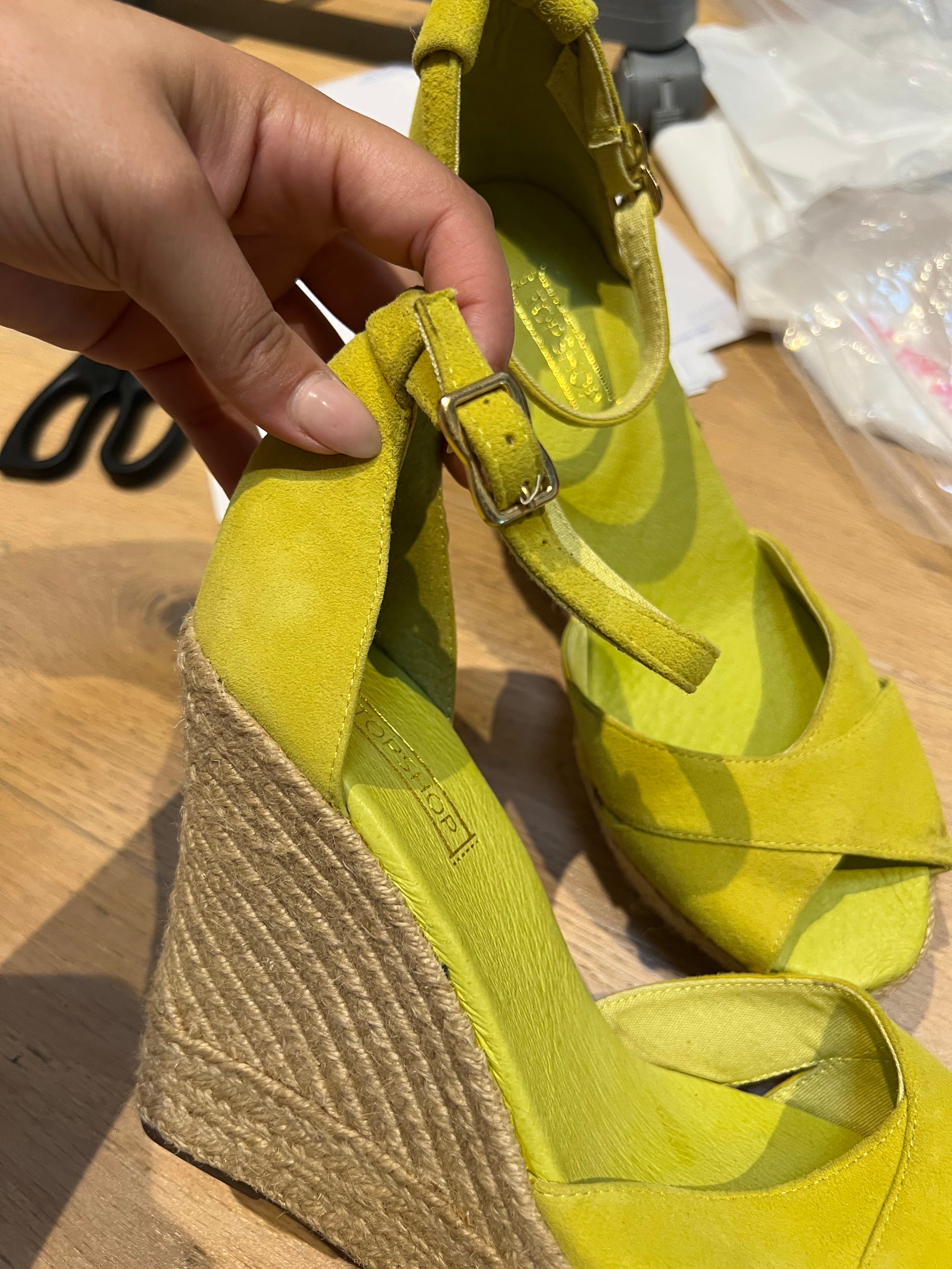 Woven wedge Lime Green Heels