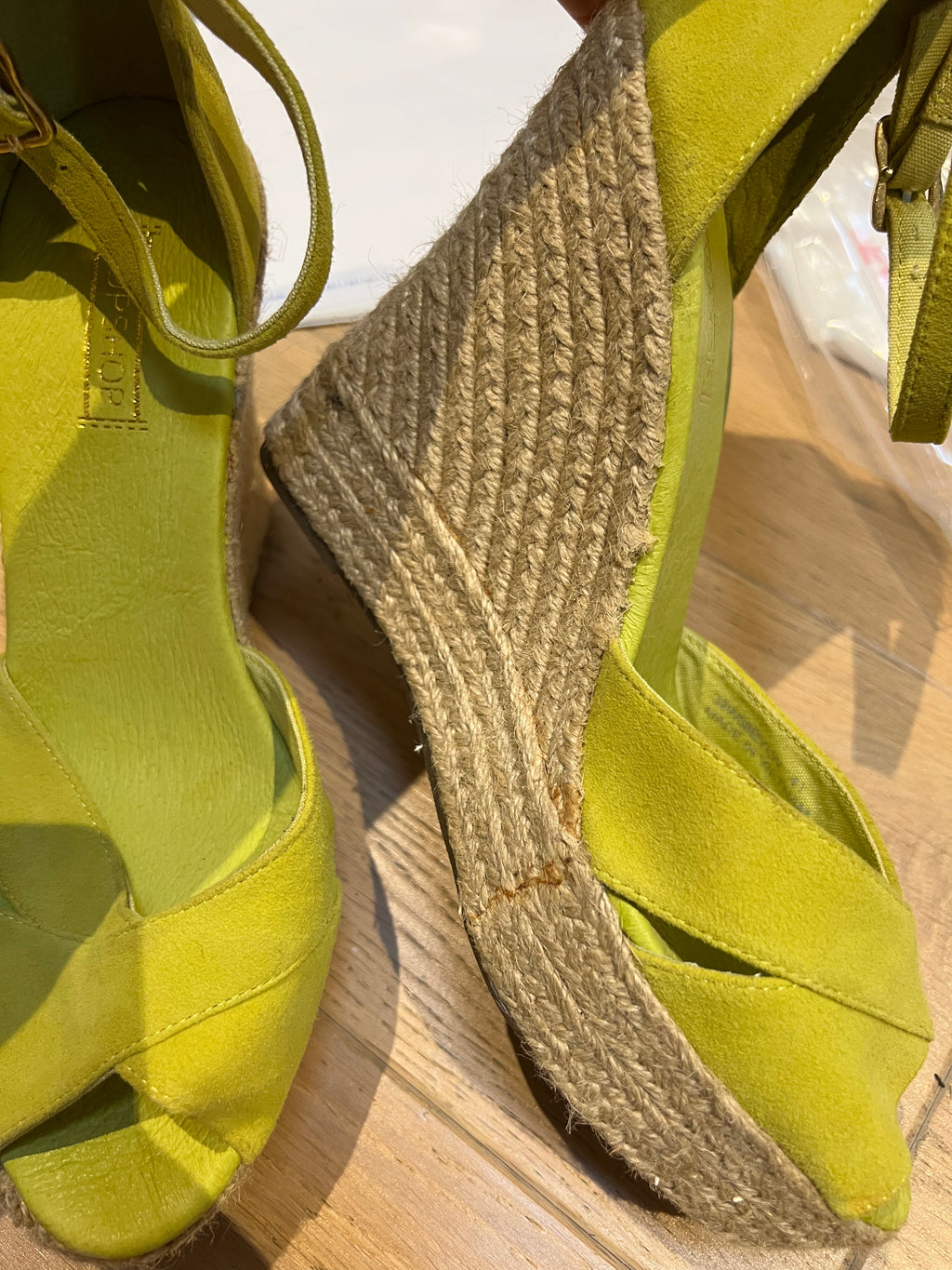 Woven wedge Lime Green Heels