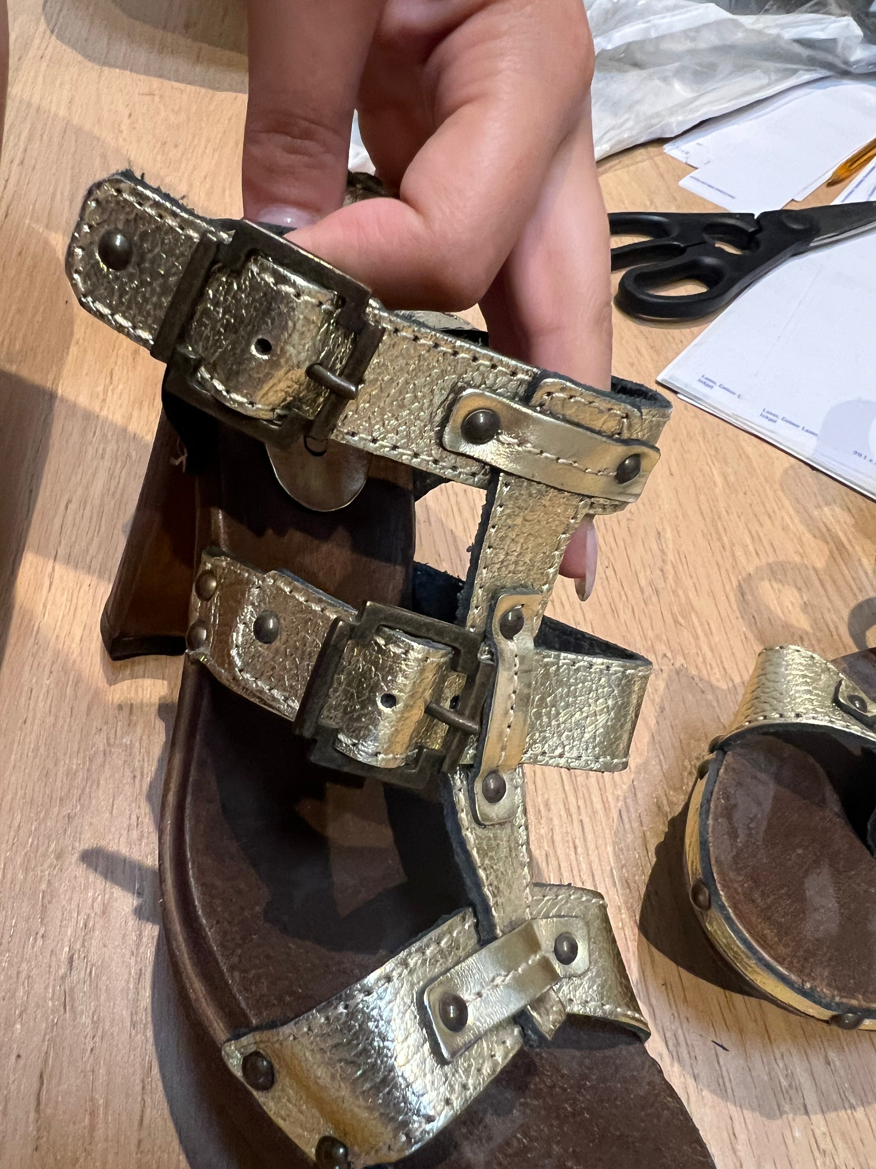 Gold Wood Style heels