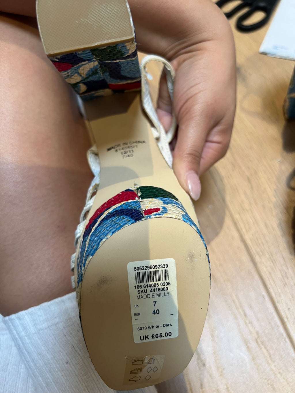 Woven block heels / Open toe