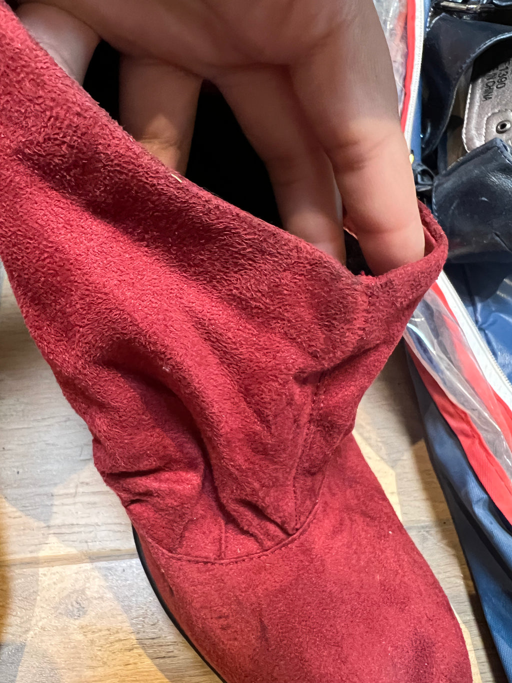 Red Suedette Heels