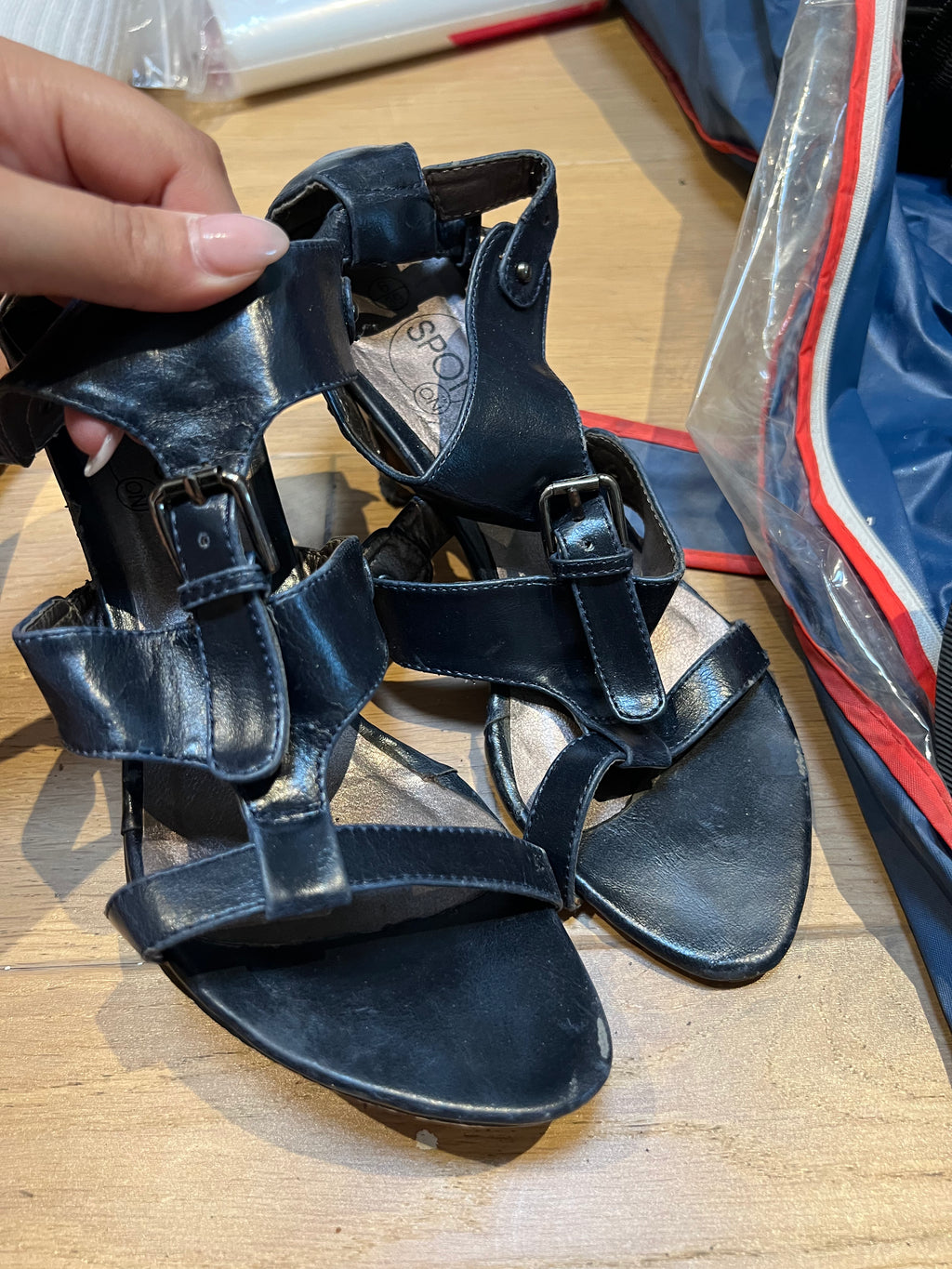 Navy blue short heels