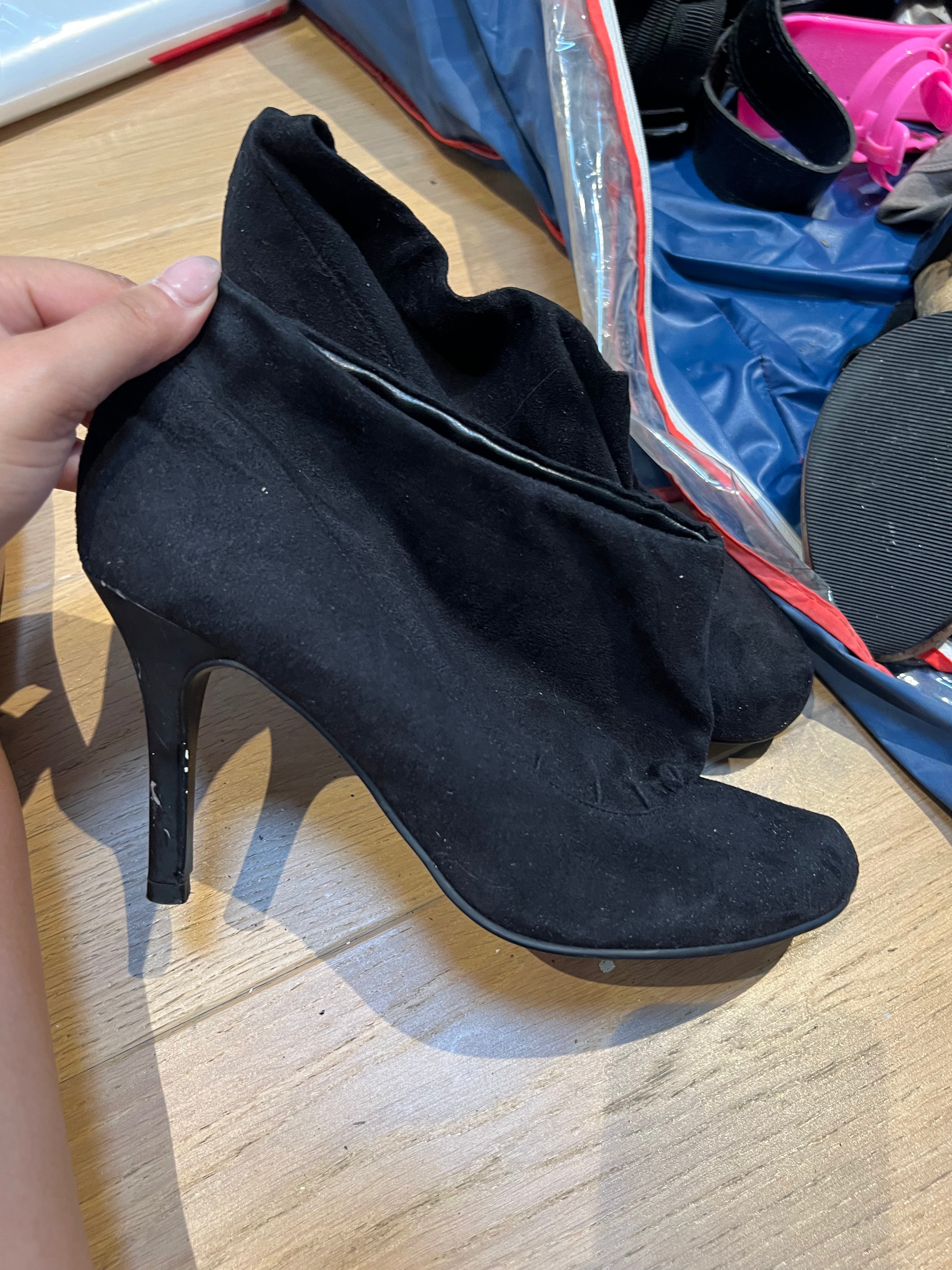 Black Suedette heels