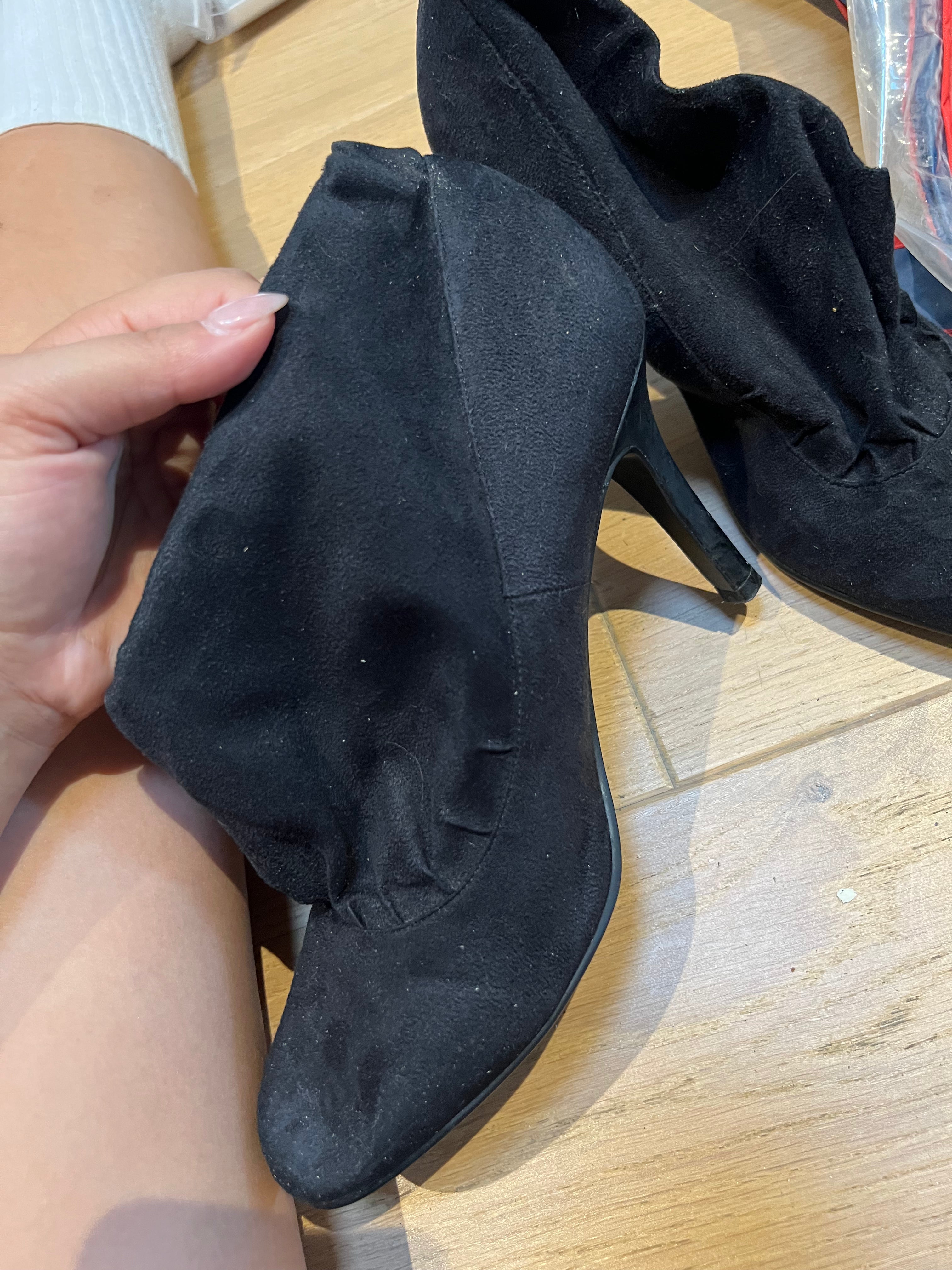 Black Suedette heels