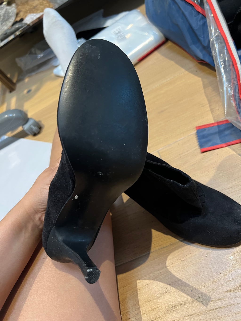 Black Suedette heels