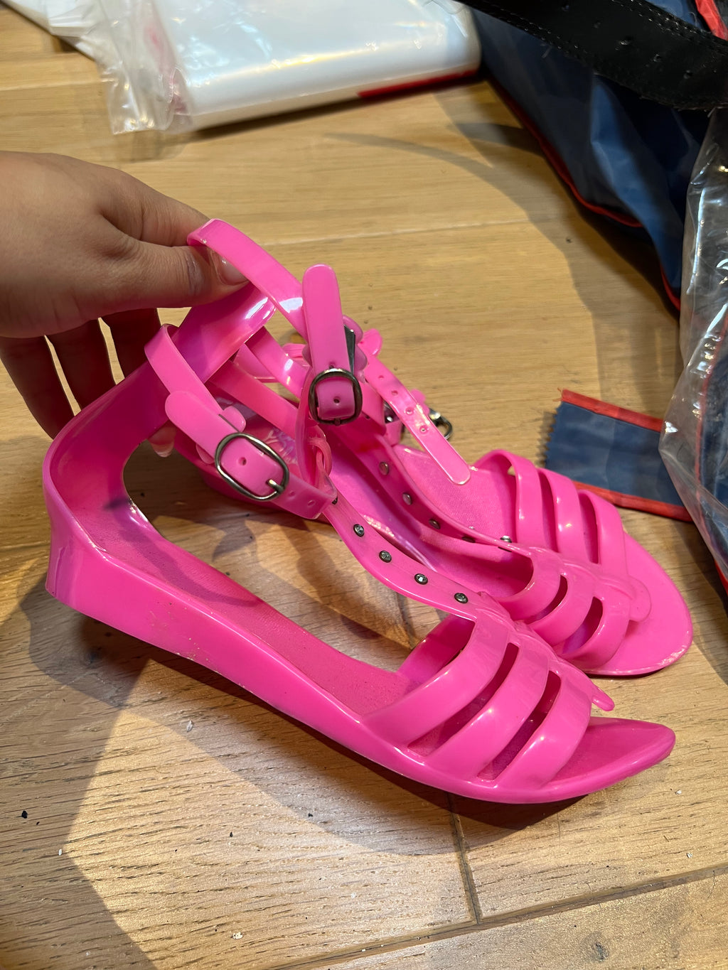 Pink jelly sandals