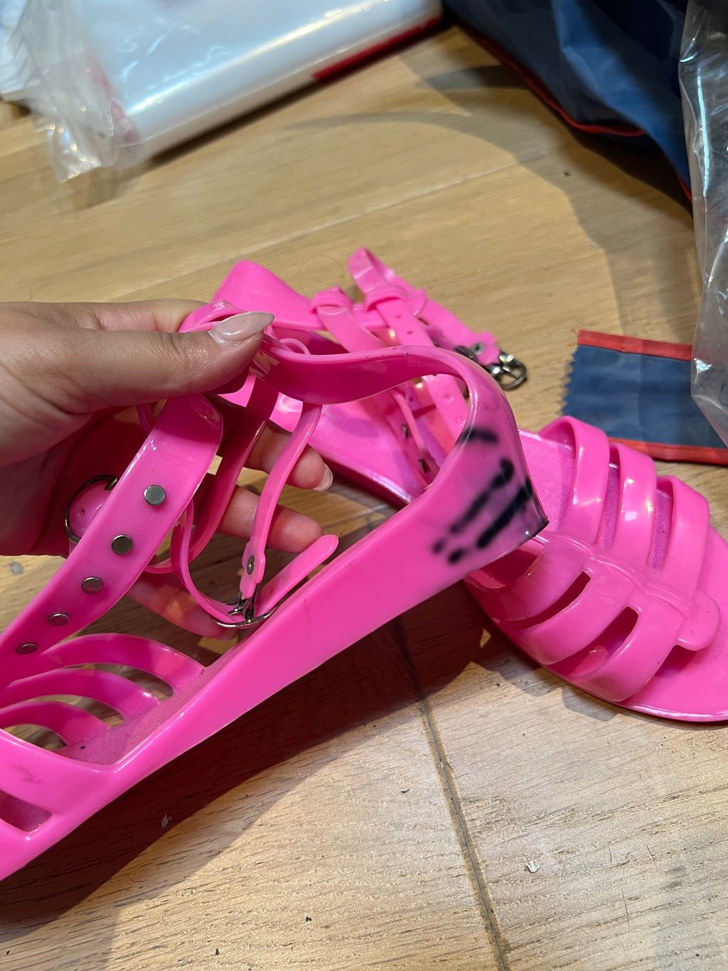 Pink jelly sandals