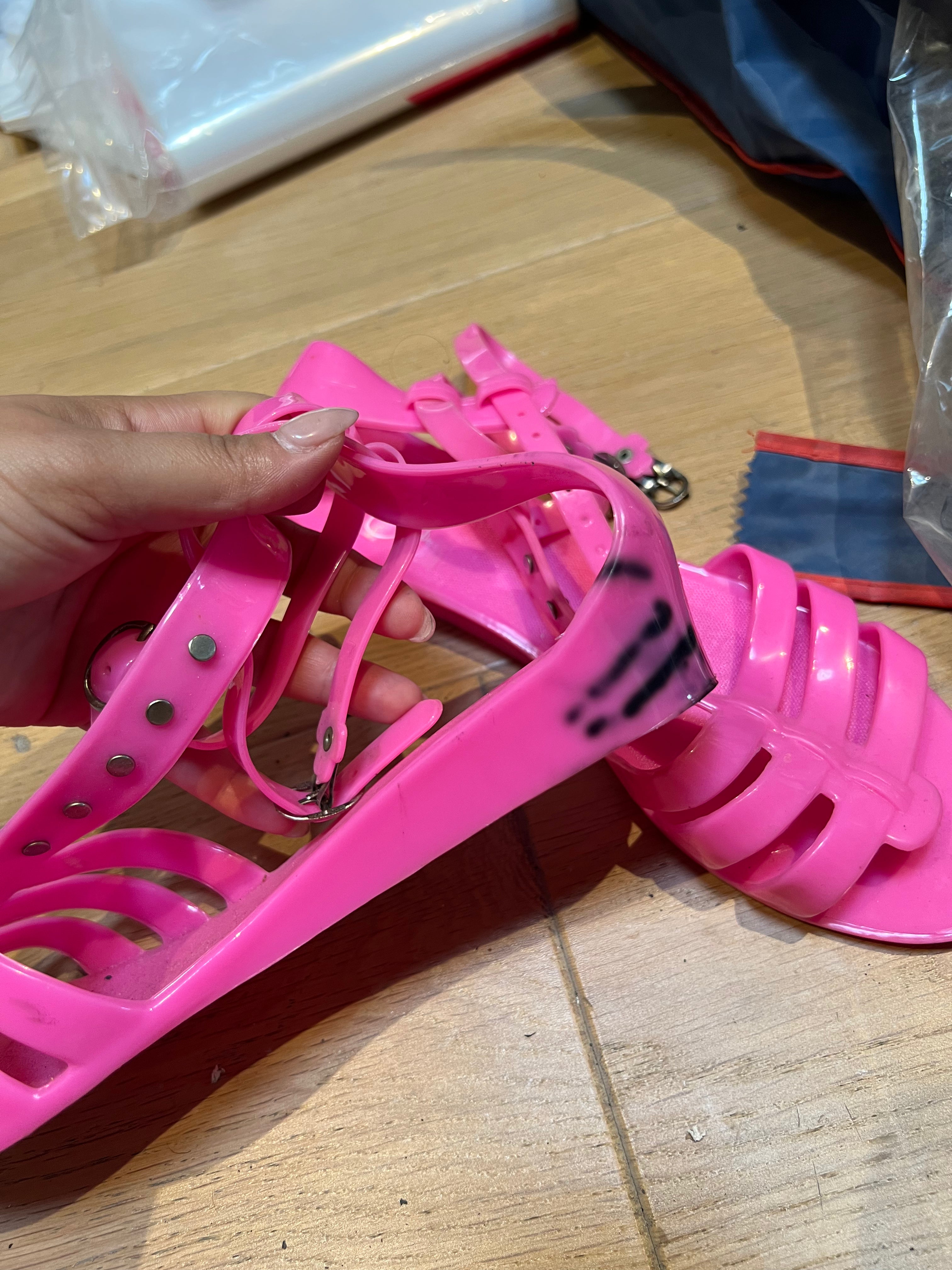 Pink jelly sandals