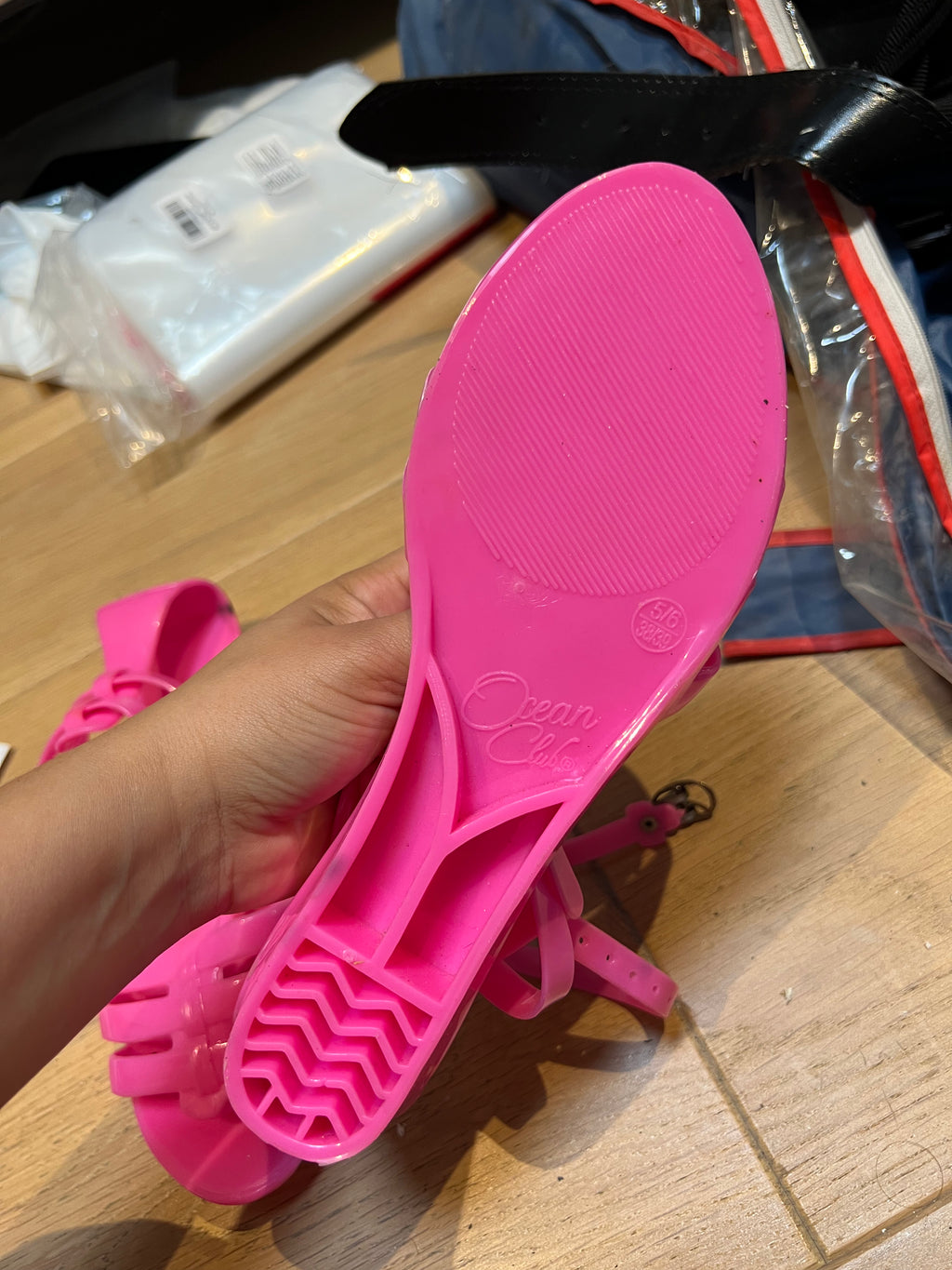 Pink jelly sandals