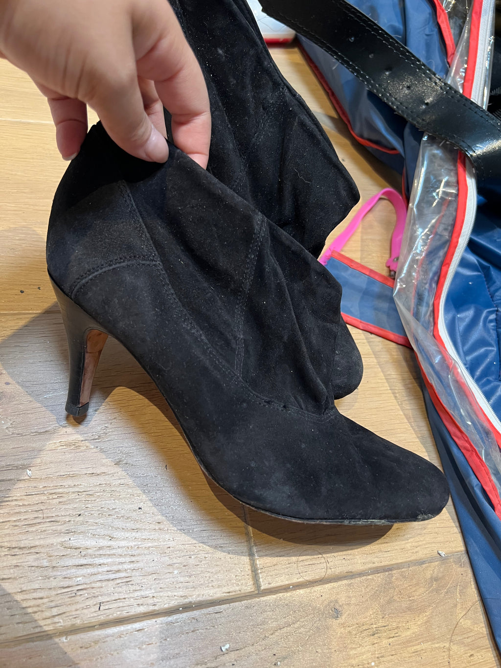 Black Suedette heels