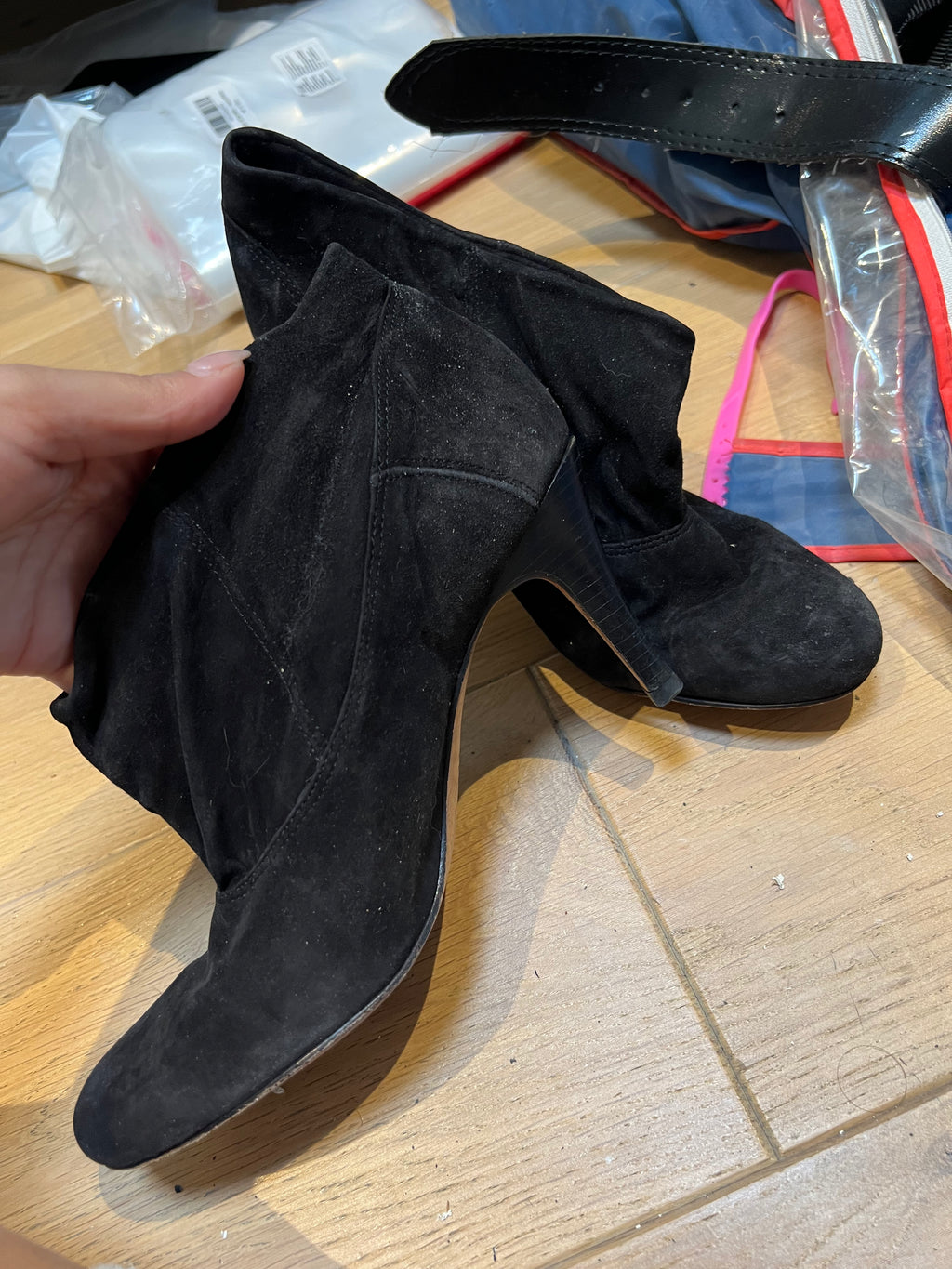 Black Suedette heels