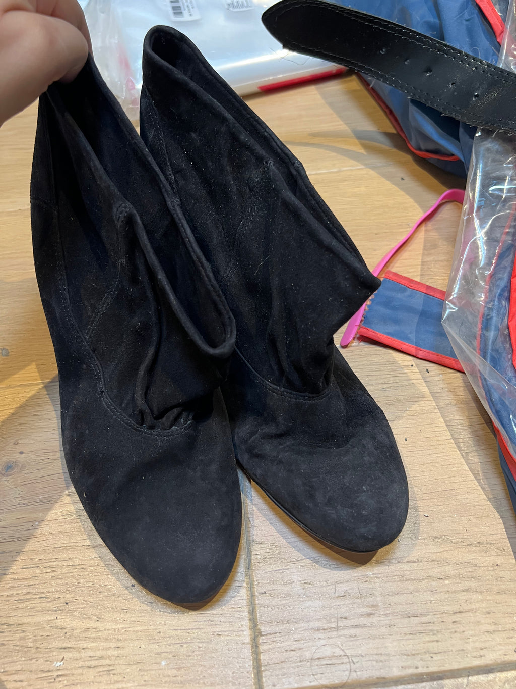 Black Suedette heels