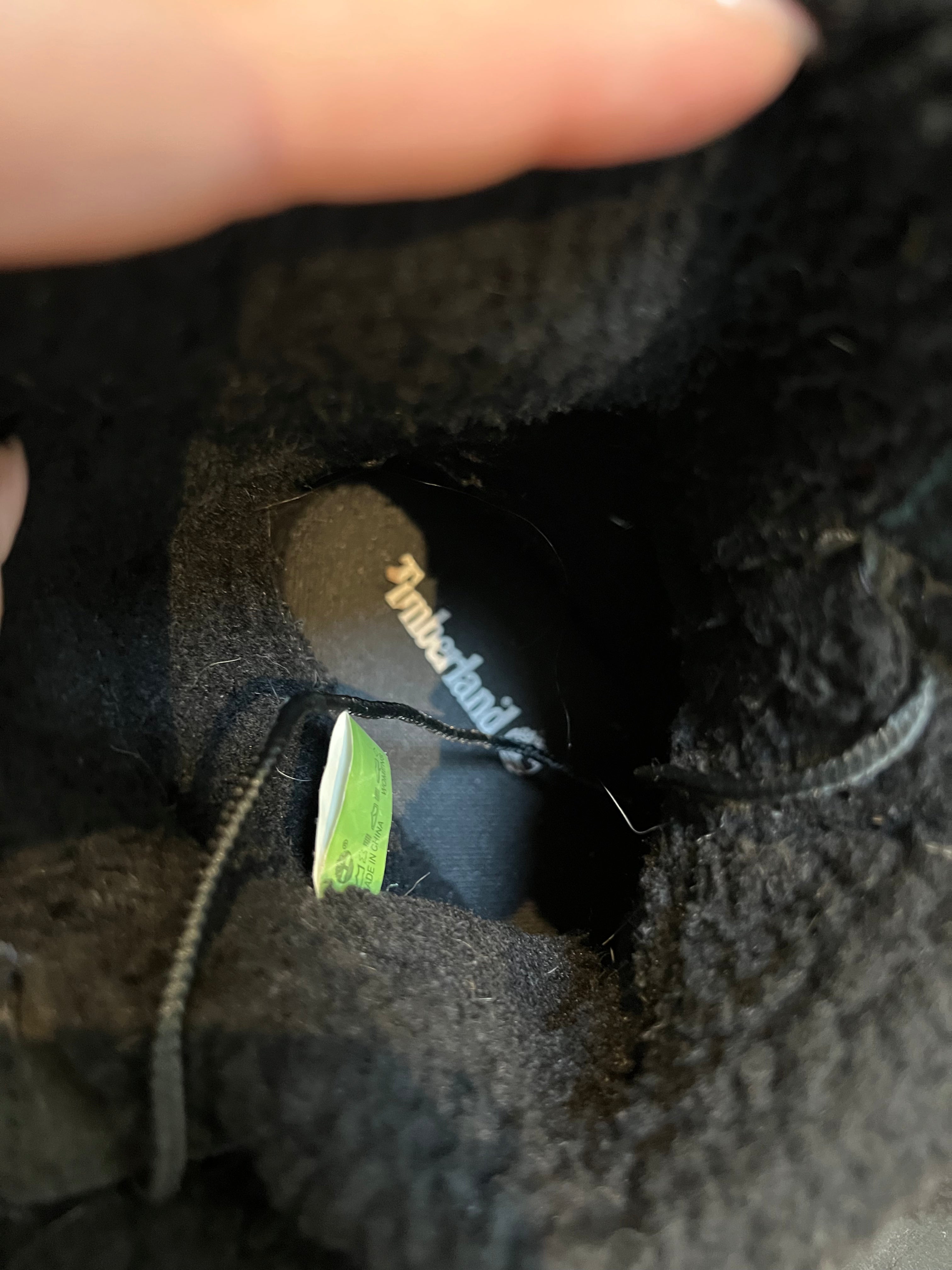 Black Timberland boots / Fur lining inside