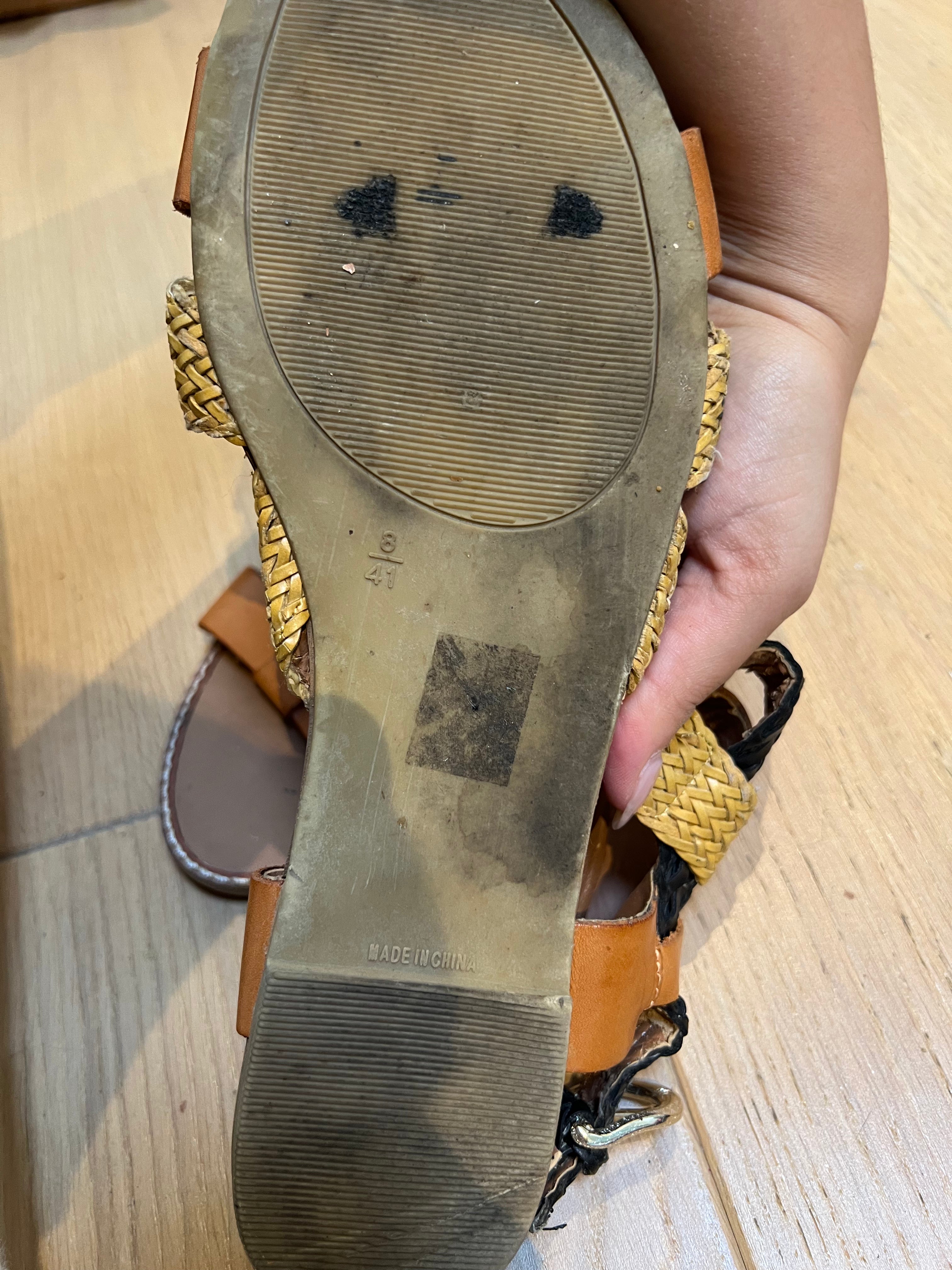 Brown woven sandals