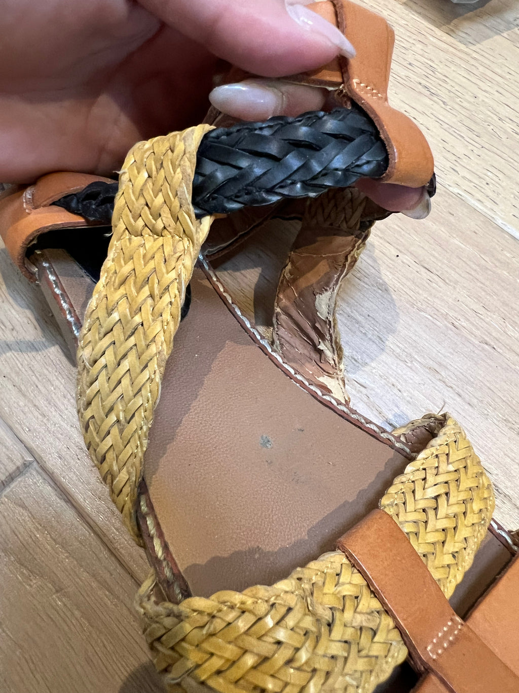 Brown woven sandals
