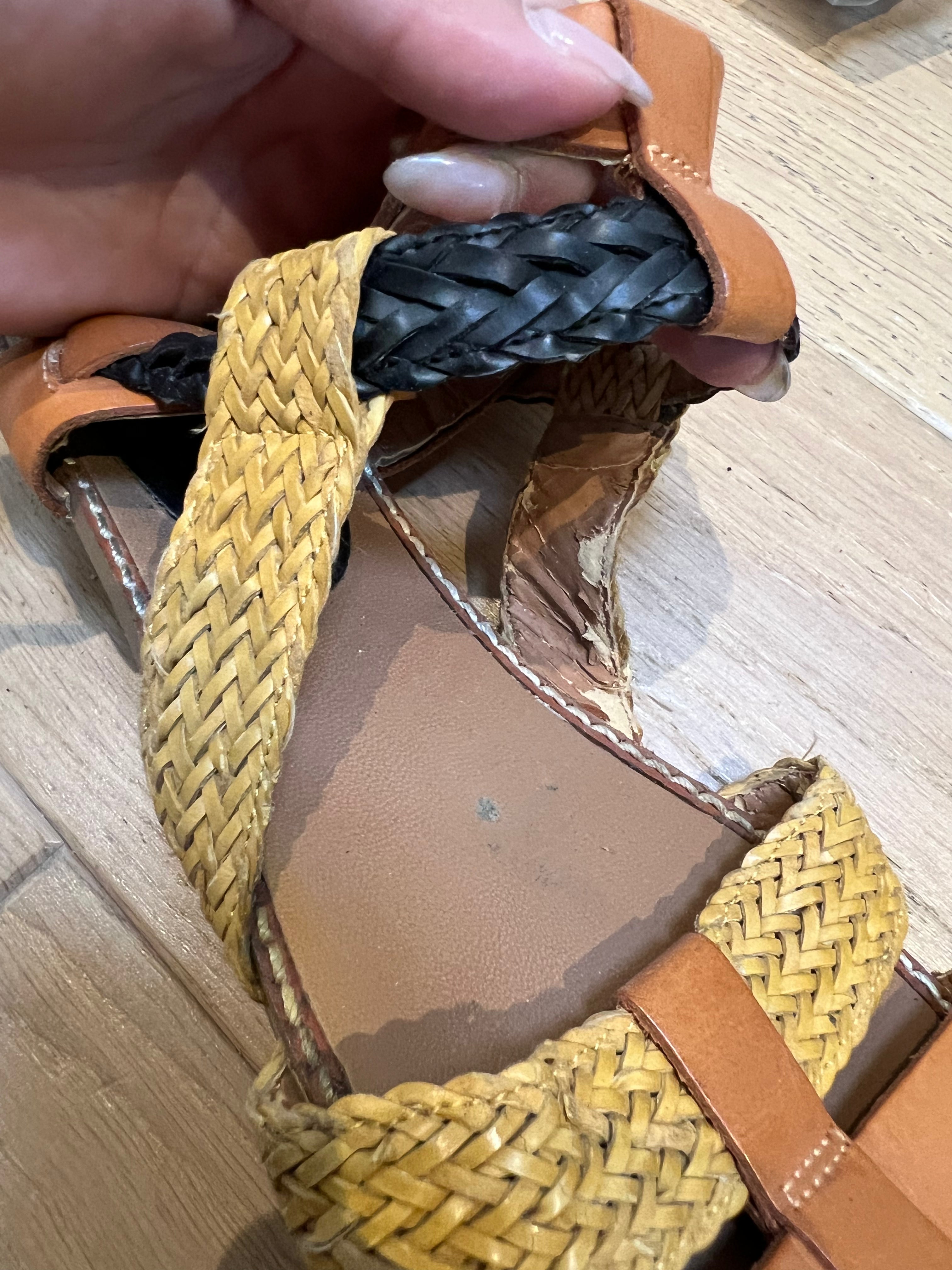 Brown woven sandals
