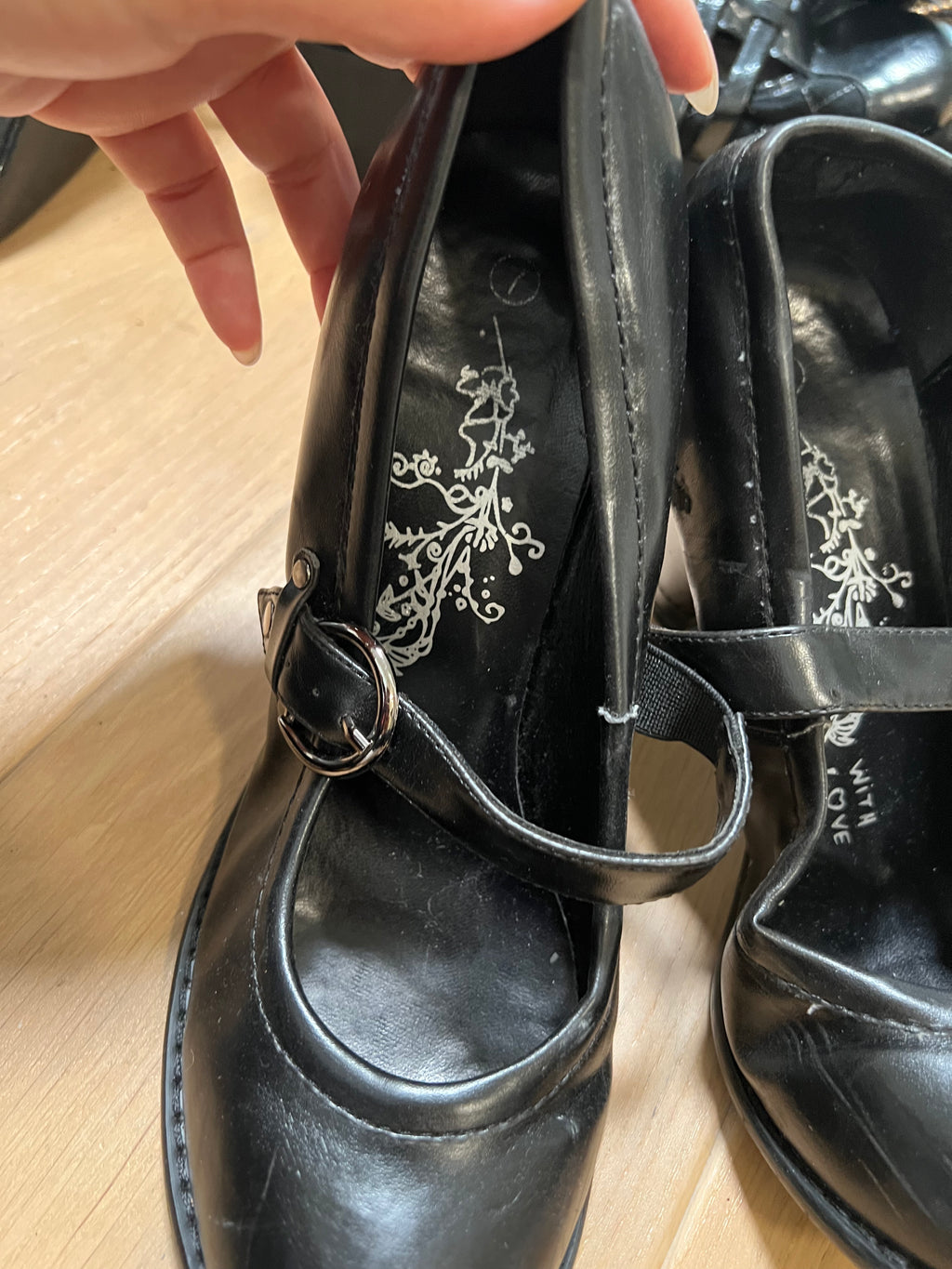 Black heels with buckle