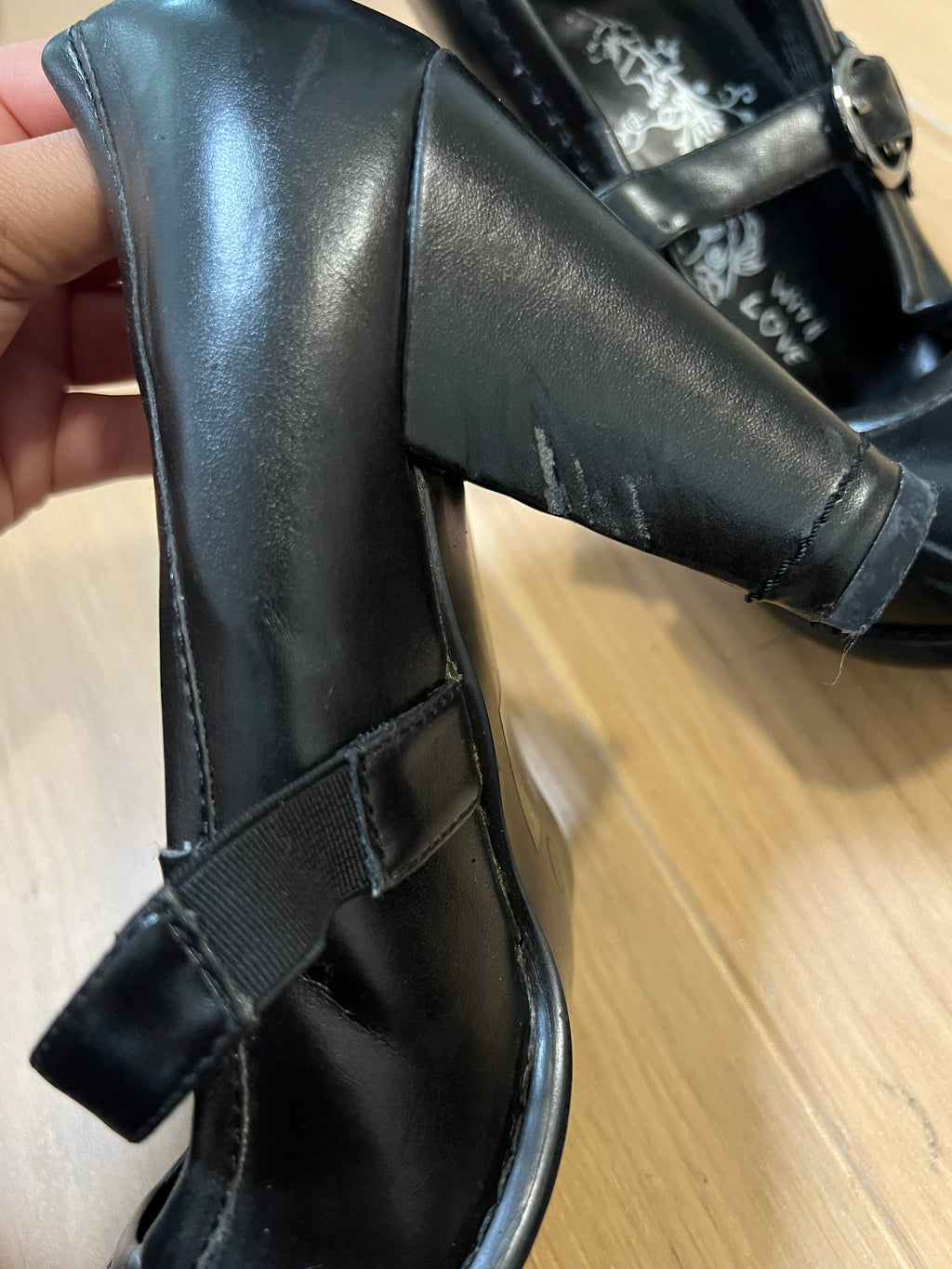 Black heels with buckle