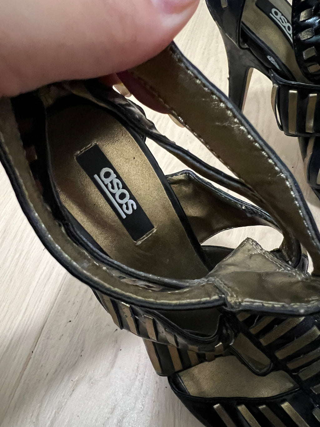 Black & gold heels