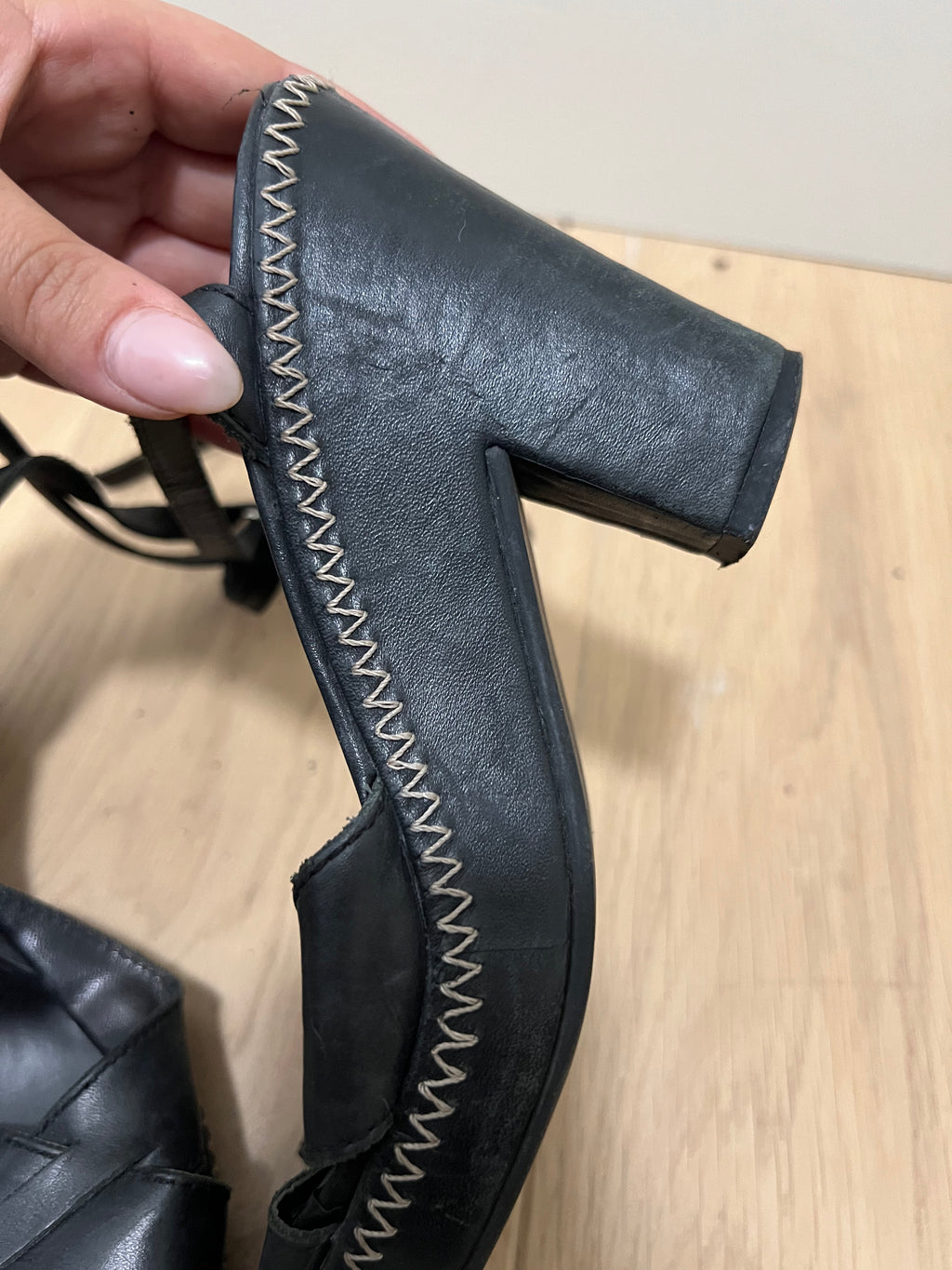 Black chunky heels